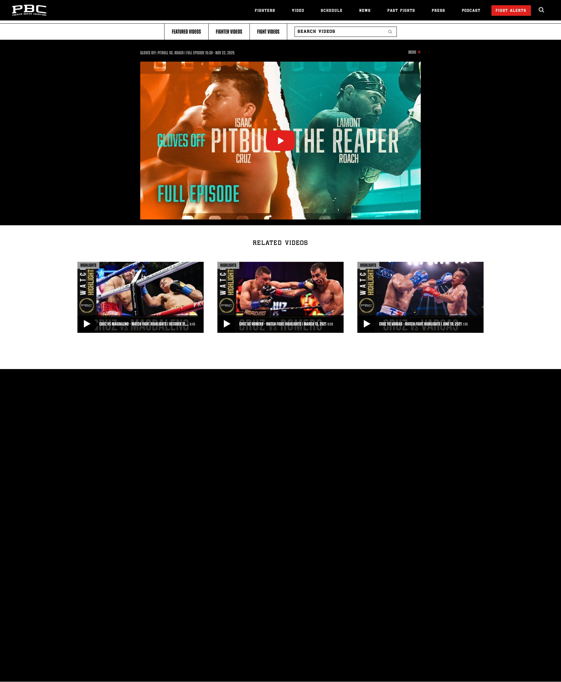 Screenshot of premierboxingchampions.com