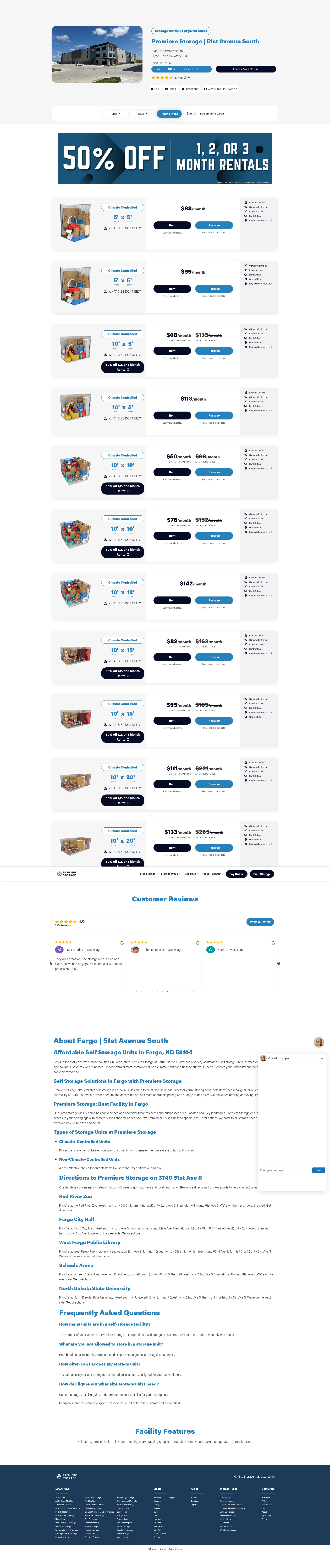 Screenshot of premierestorage.com