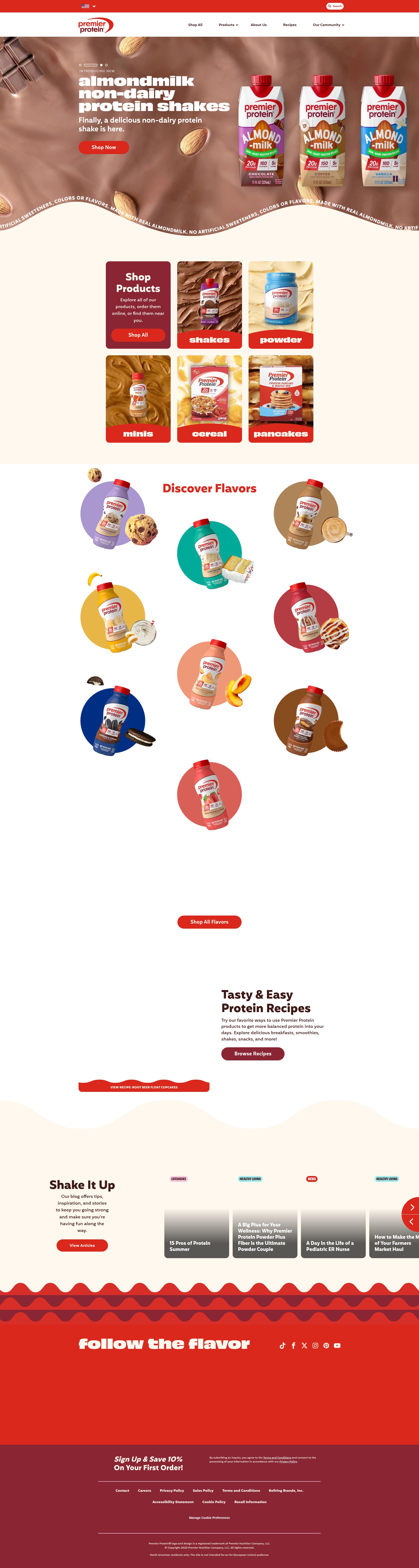 Screenshot of premierprotein.com