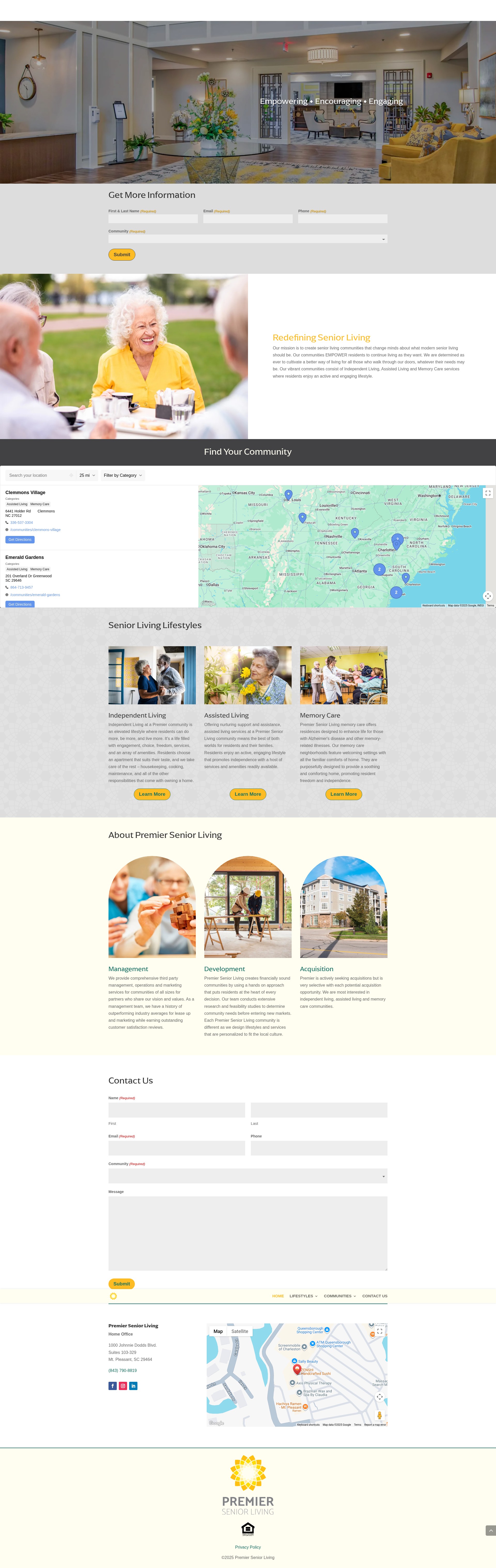 Screenshot of premierseniorliving.com