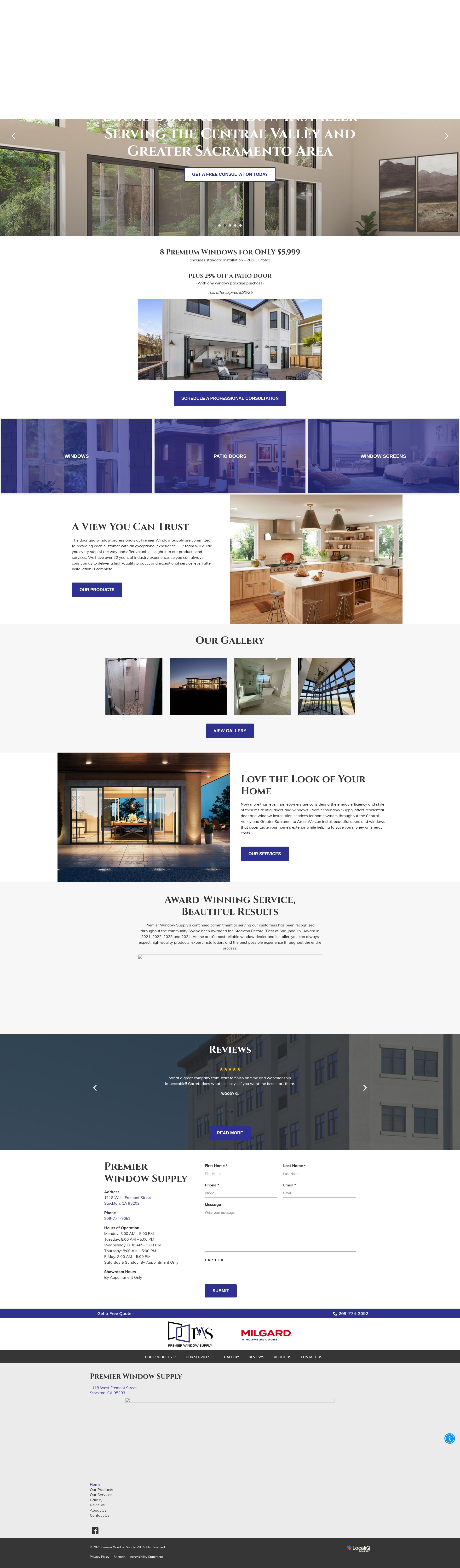 Screenshot of premierwindowsupply.com