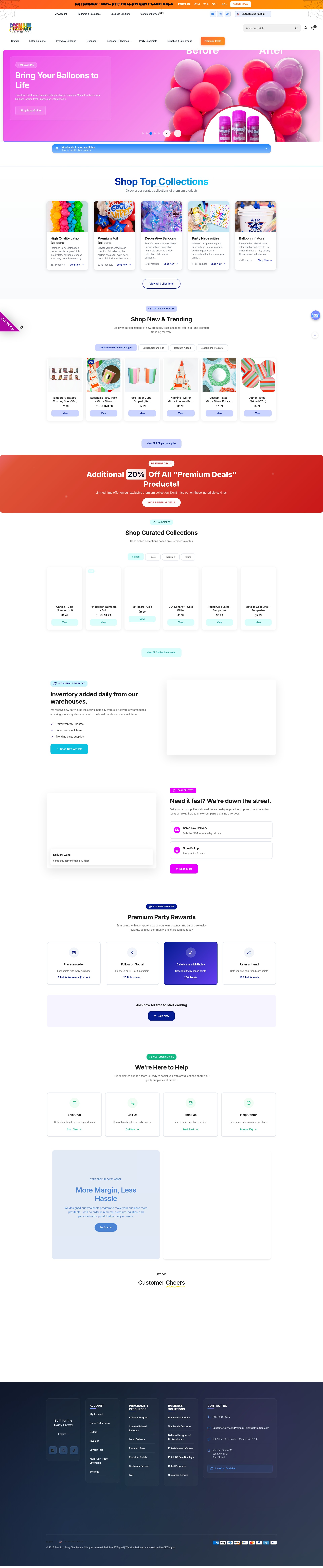Screenshot of premiumpartydistribution.com