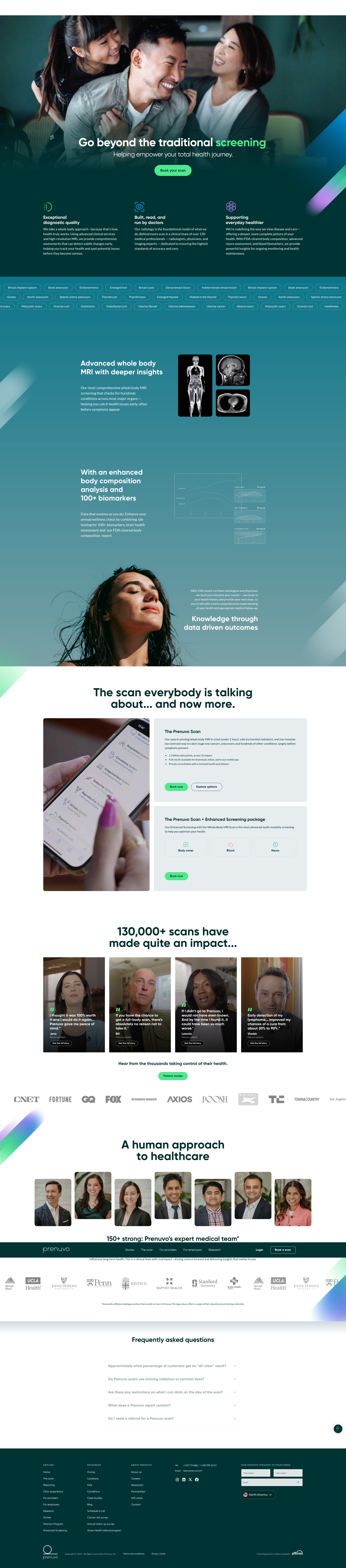 Screenshot of prenuvo.com