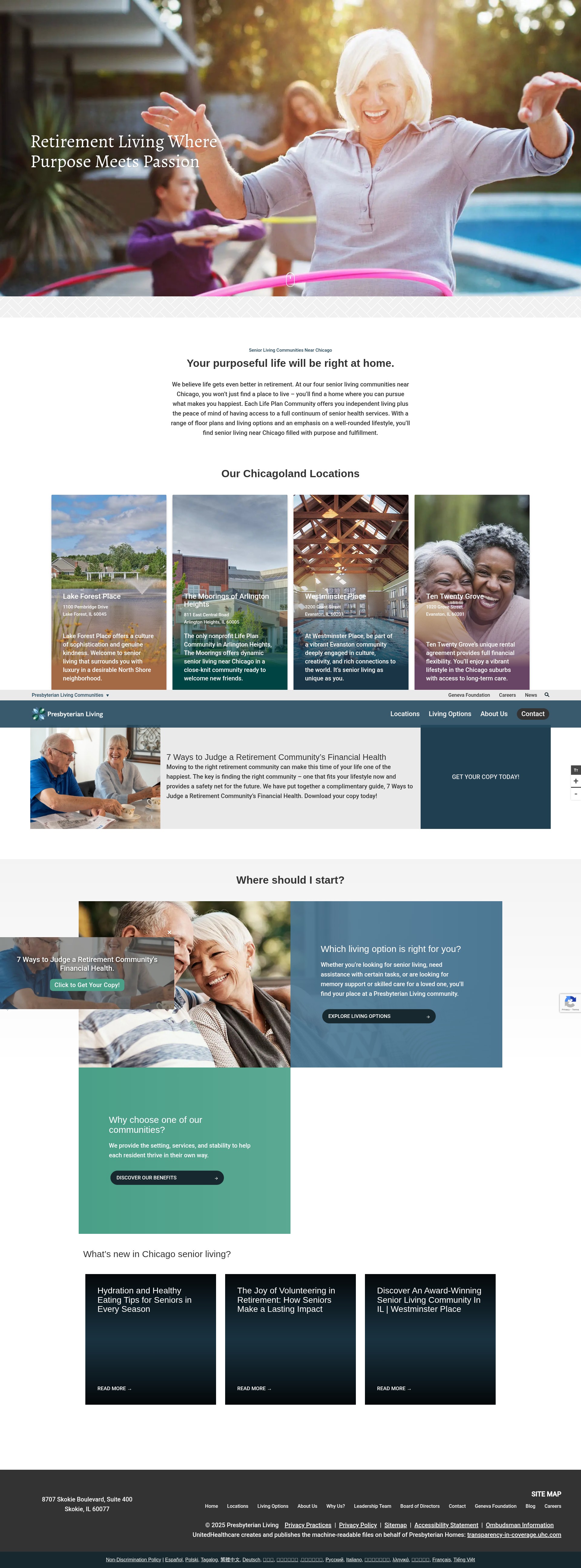 Screenshot of presbyterianliving.org