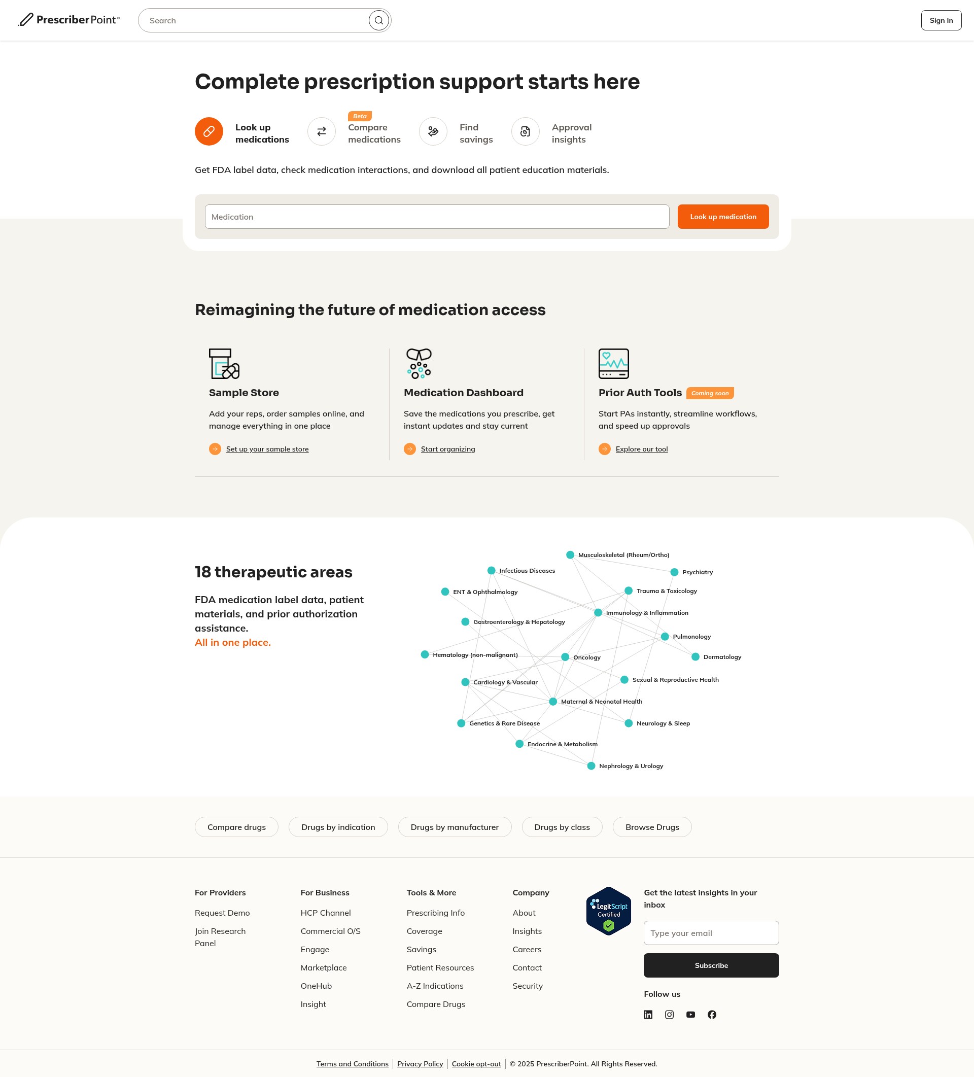 Screenshot of prescriberpoint.com