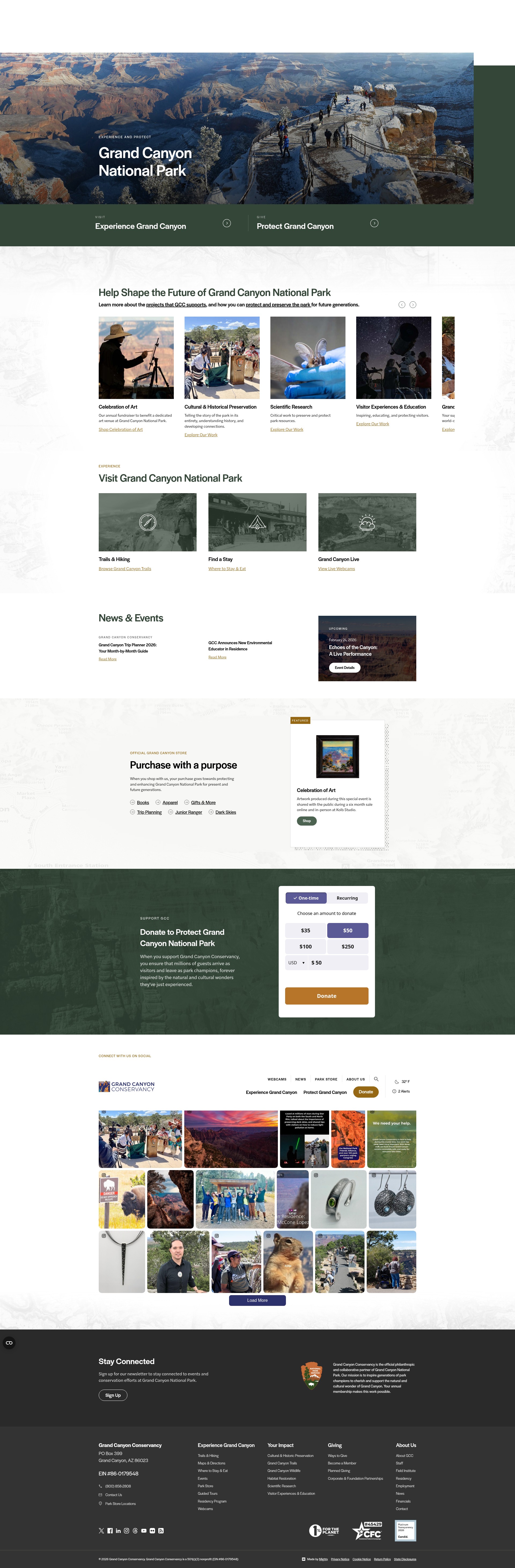 Screenshot of preserve.grandcanyon.org