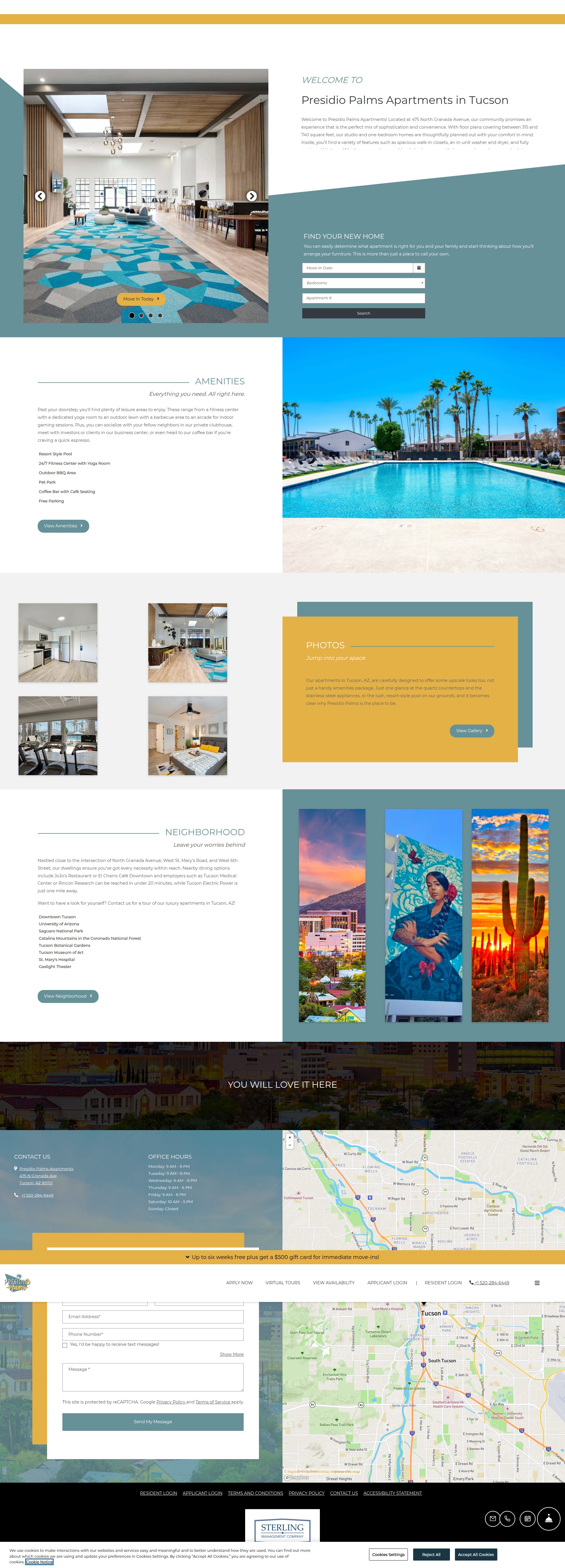 Screenshot of presidiopalms.com