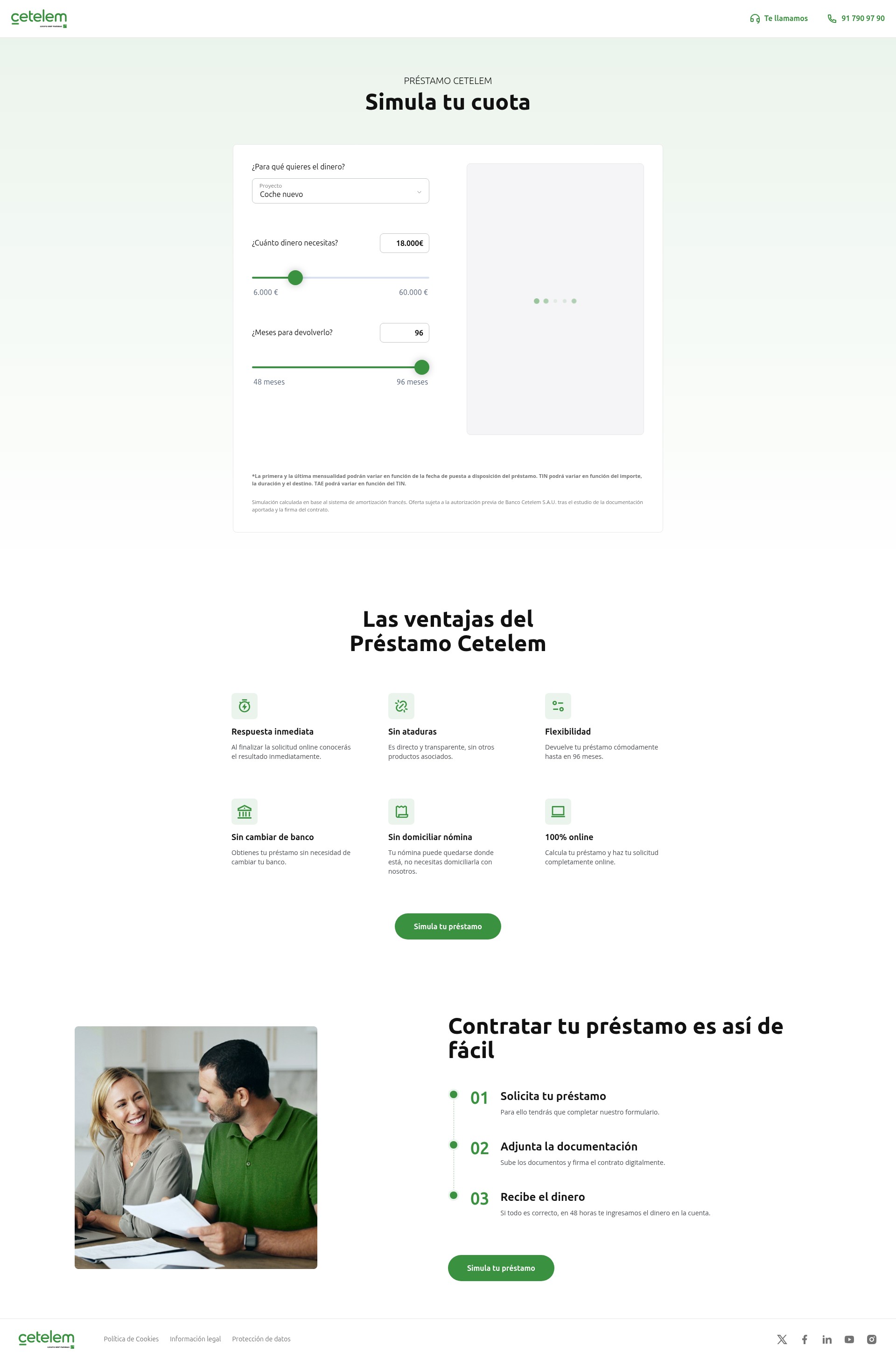 Screenshot of prestamo.cetelem.es