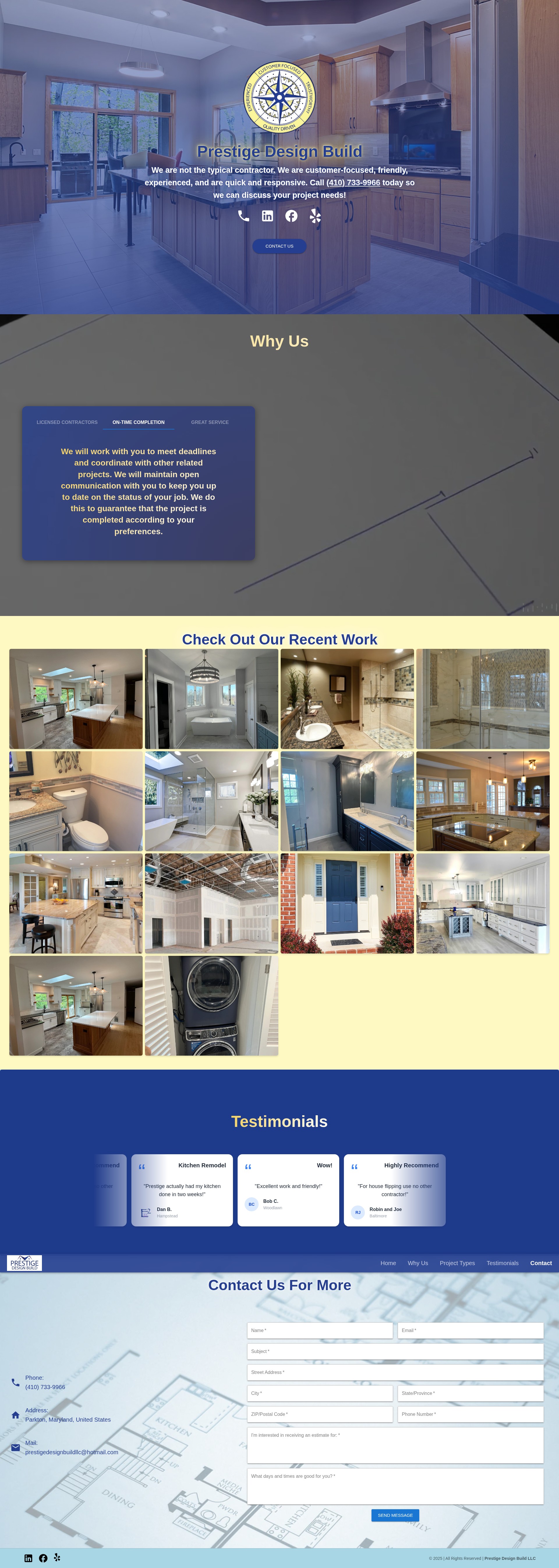 Screenshot of prestigedesignbuildllc.com