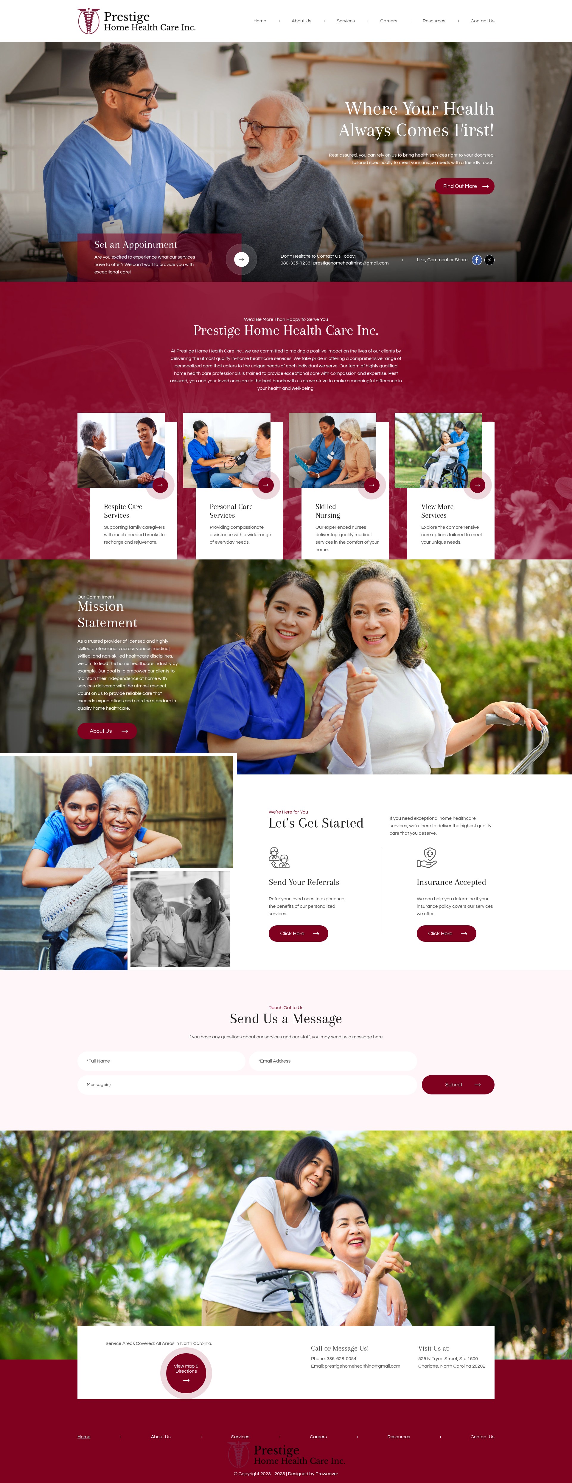 Screenshot of prestigehomehealthcareinc.com