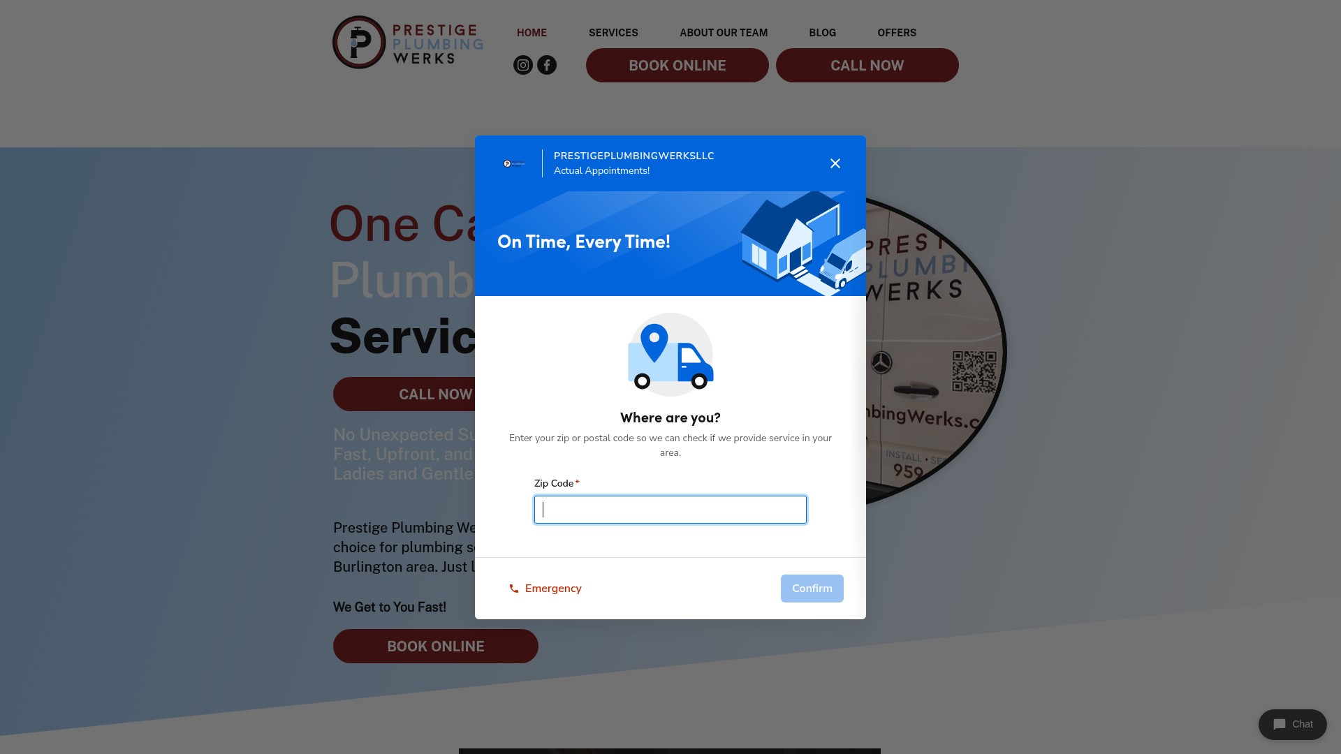 Screenshot of prestigeplumbingwerks.com