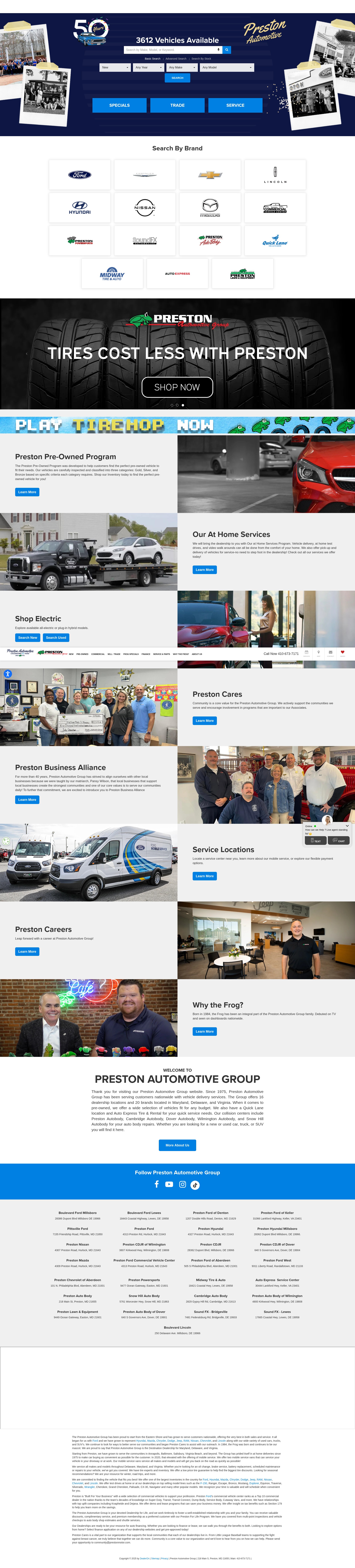 Screenshot of prestonmotor.com