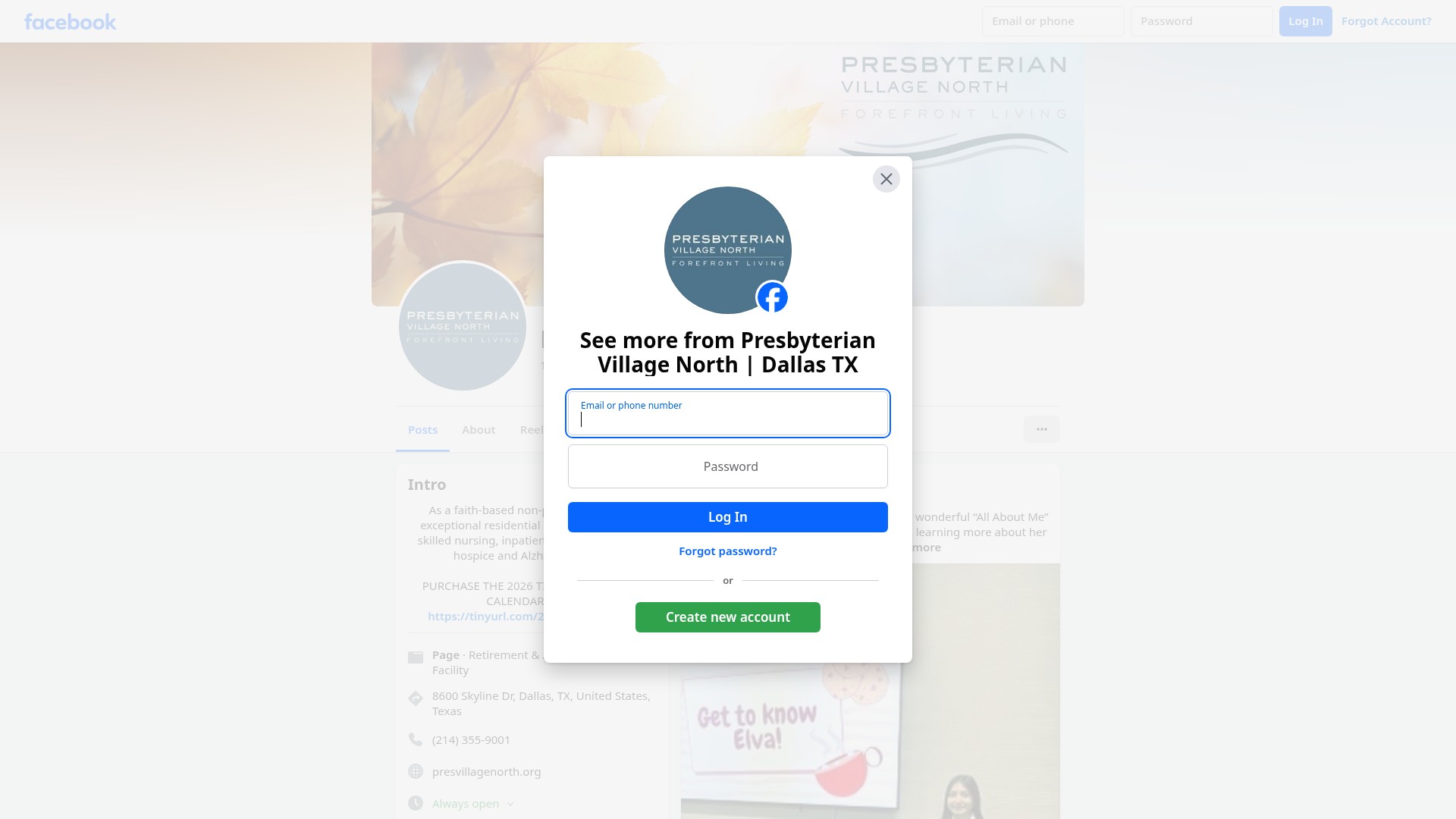 Screenshot of presvillagenorth.org