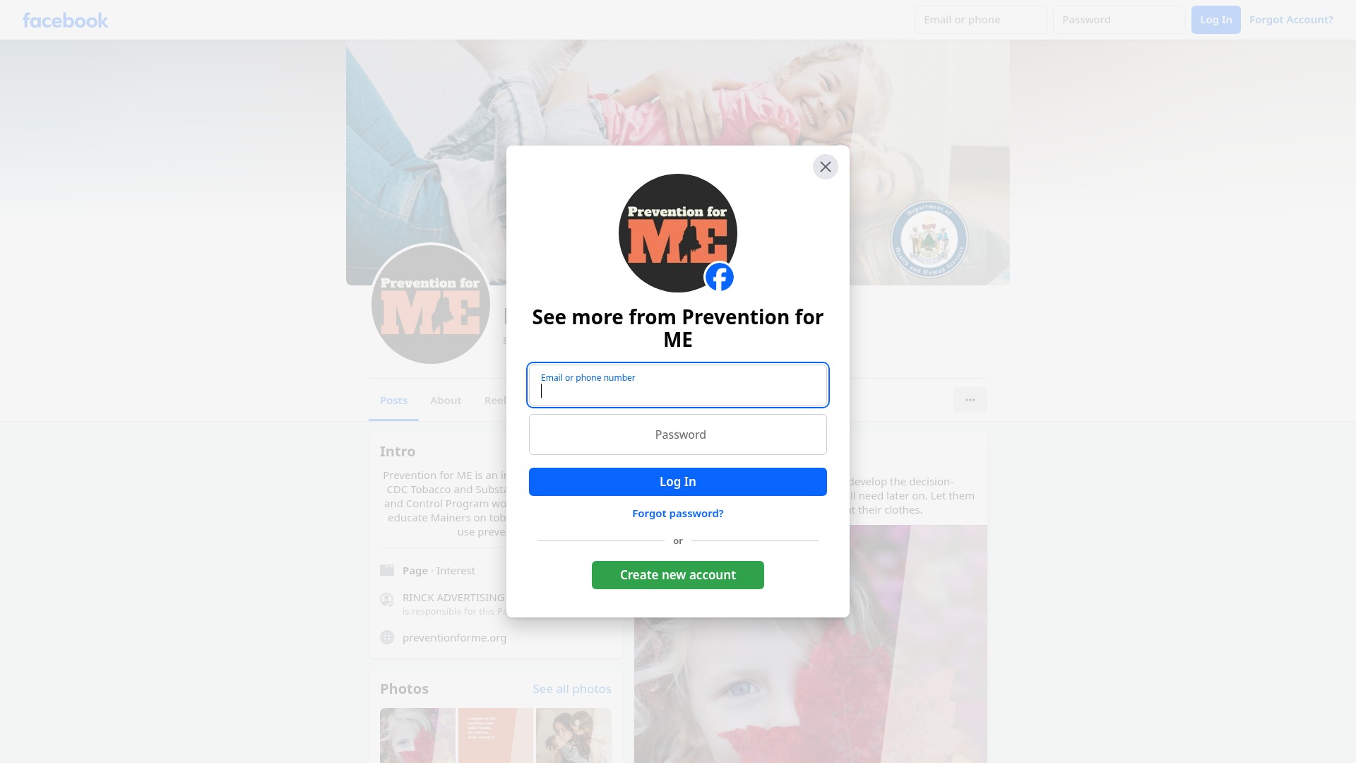 Screenshot of preventionforme.org