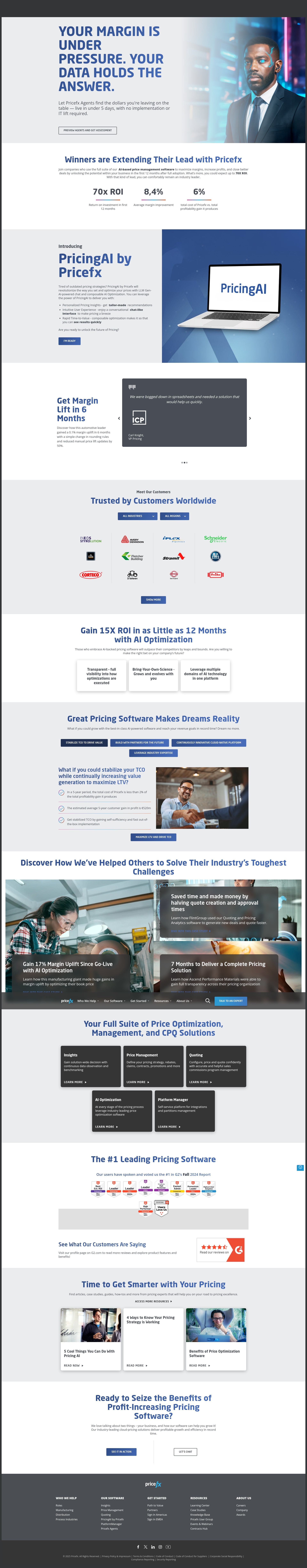 Screenshot of pricefx.com