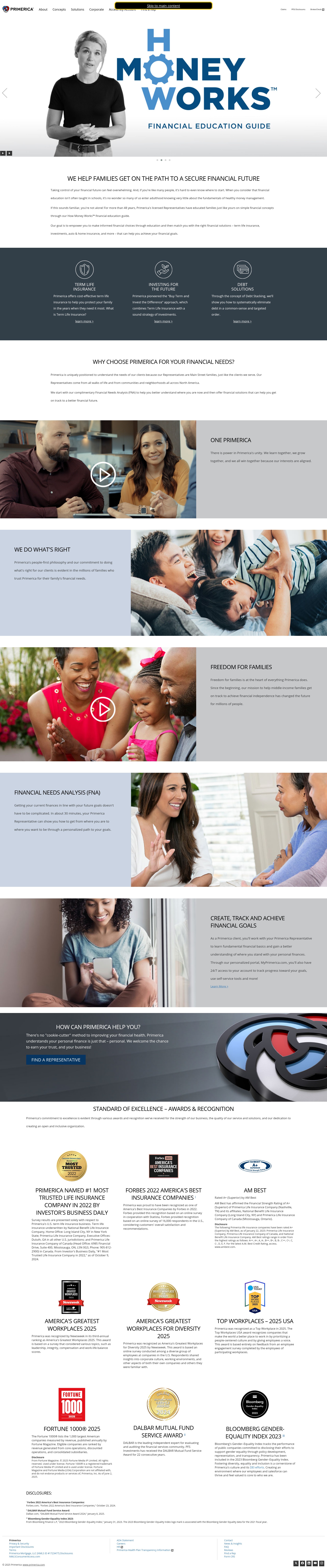 Screenshot of primerica.com