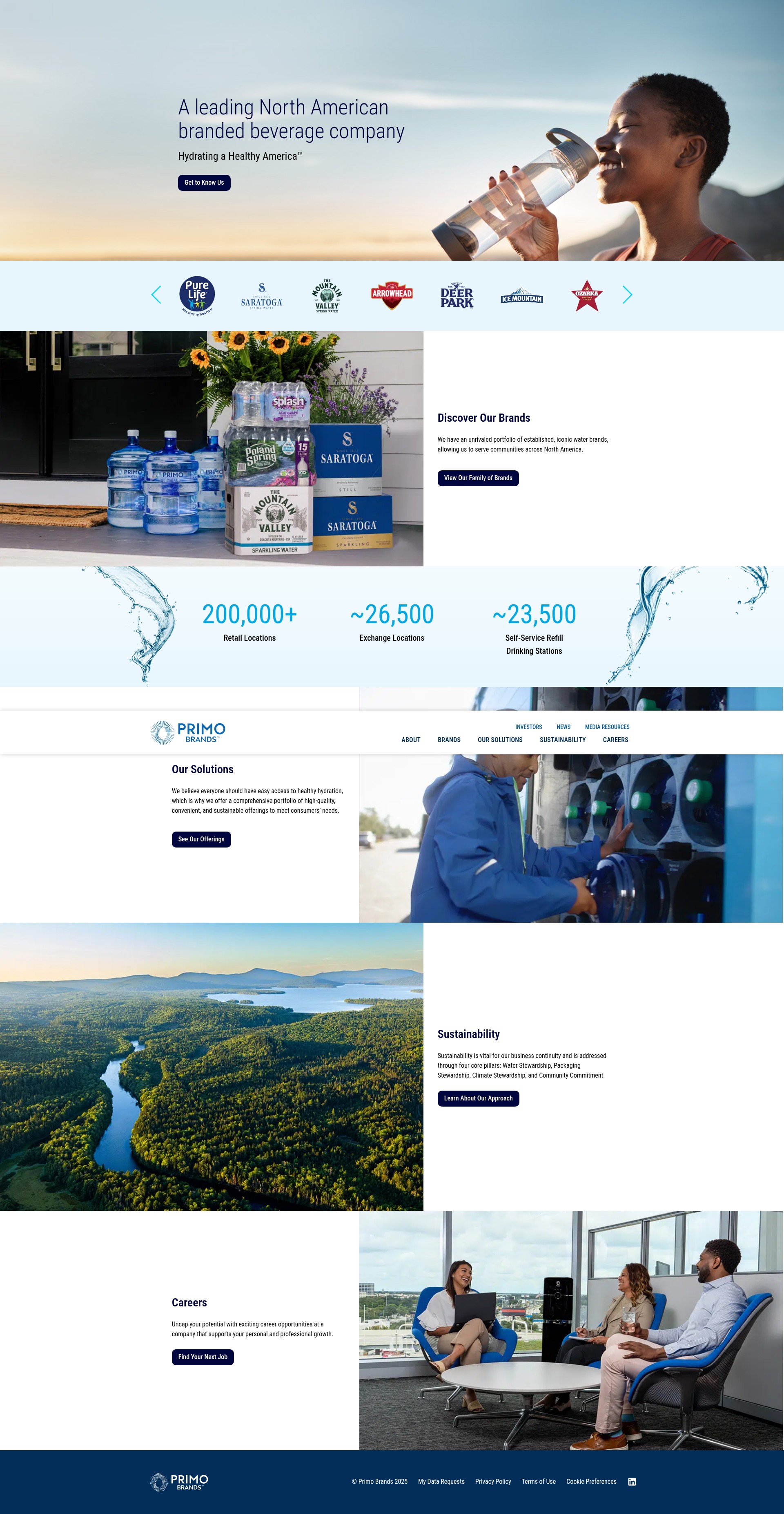 Screenshot of primobrands.com