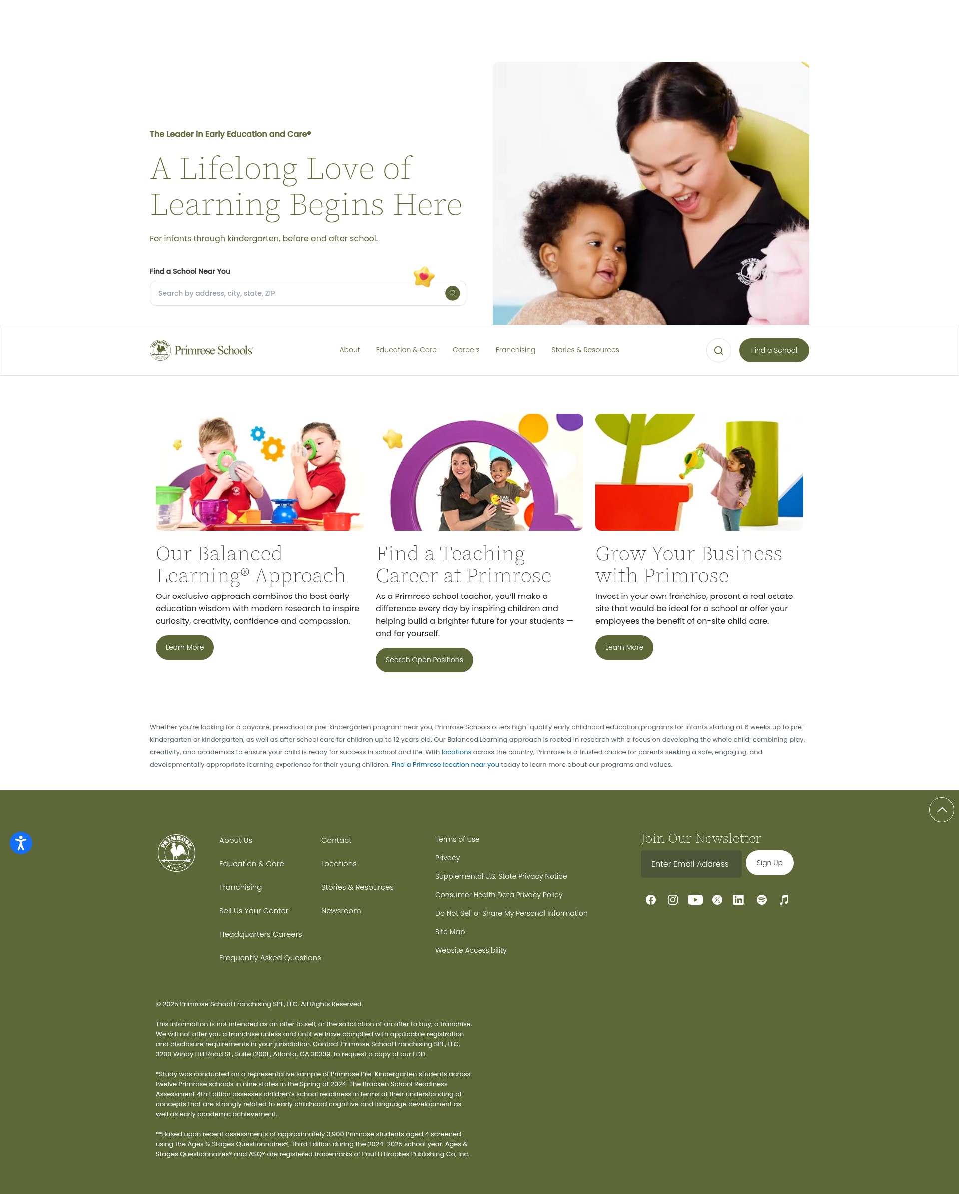 Screenshot of primroseschools.com
