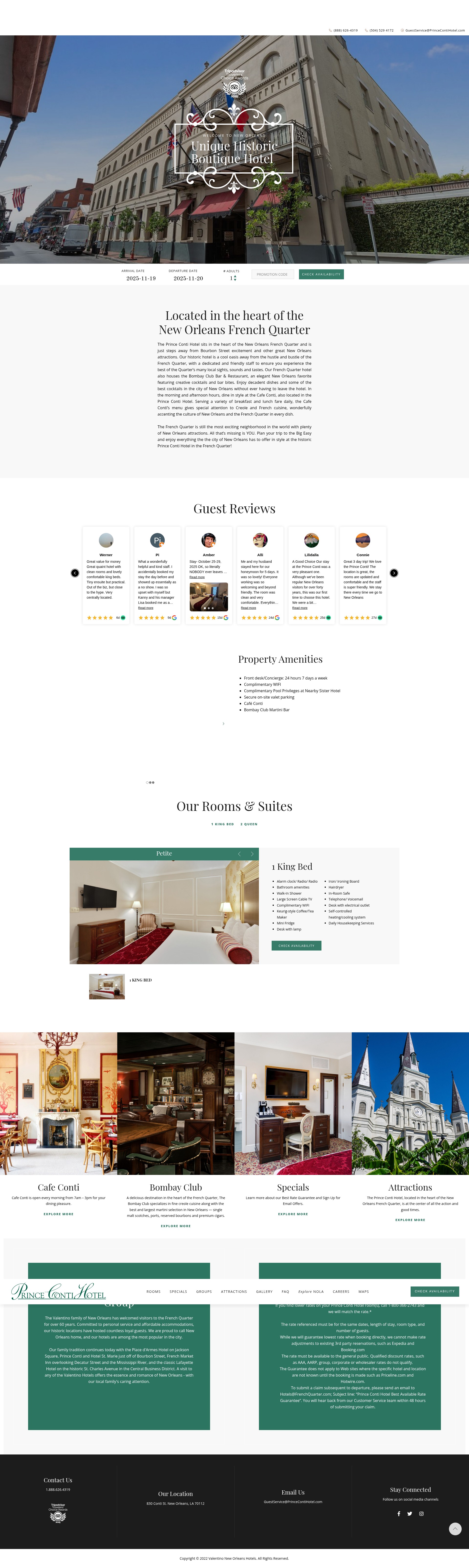 Screenshot of princecontihotel.com