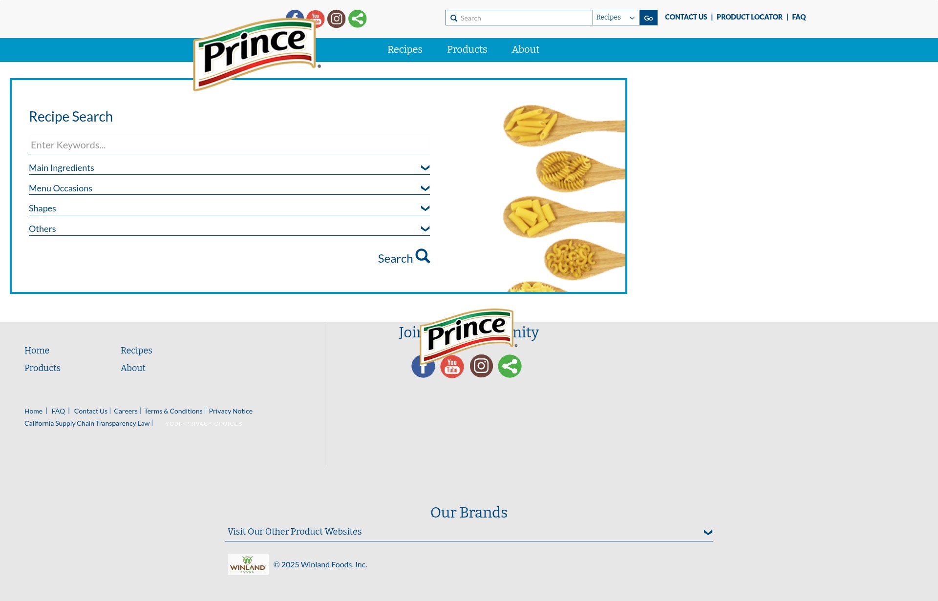 Screenshot of princepasta.com