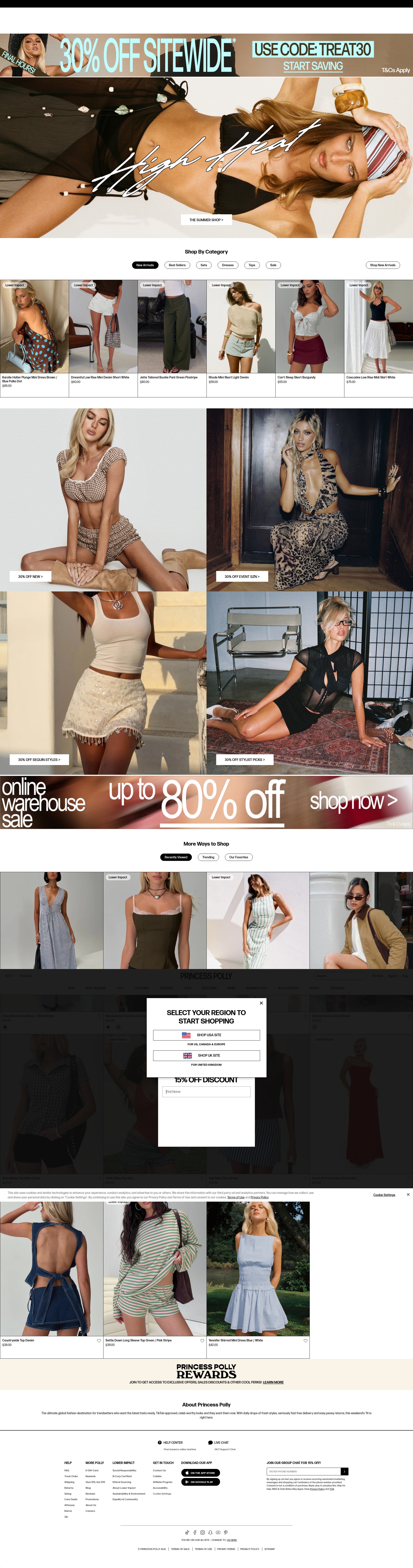 Screenshot of princesspolly.com.au