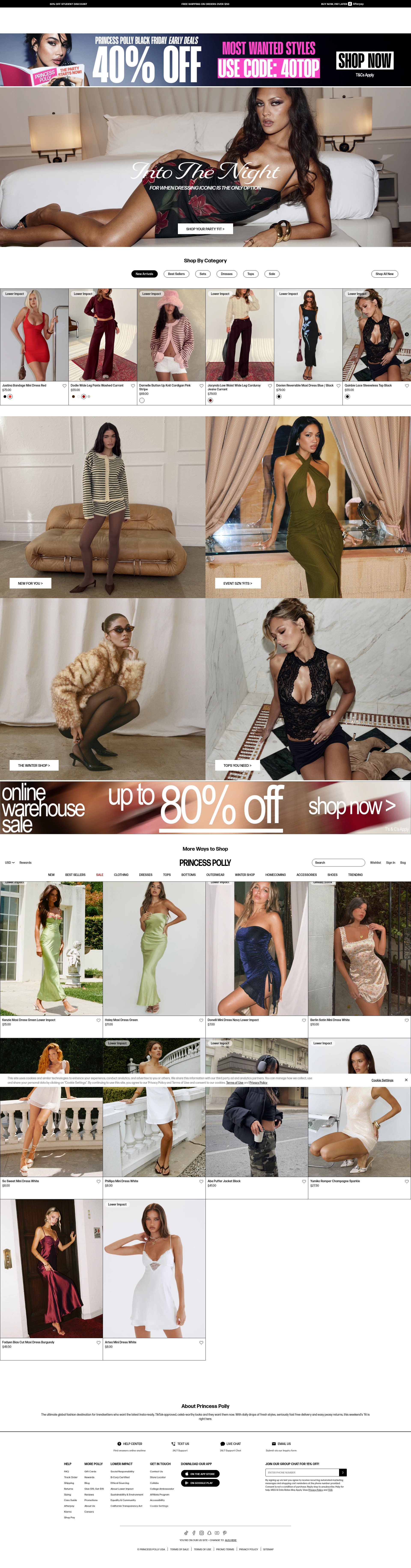 Screenshot of princesspolly.com