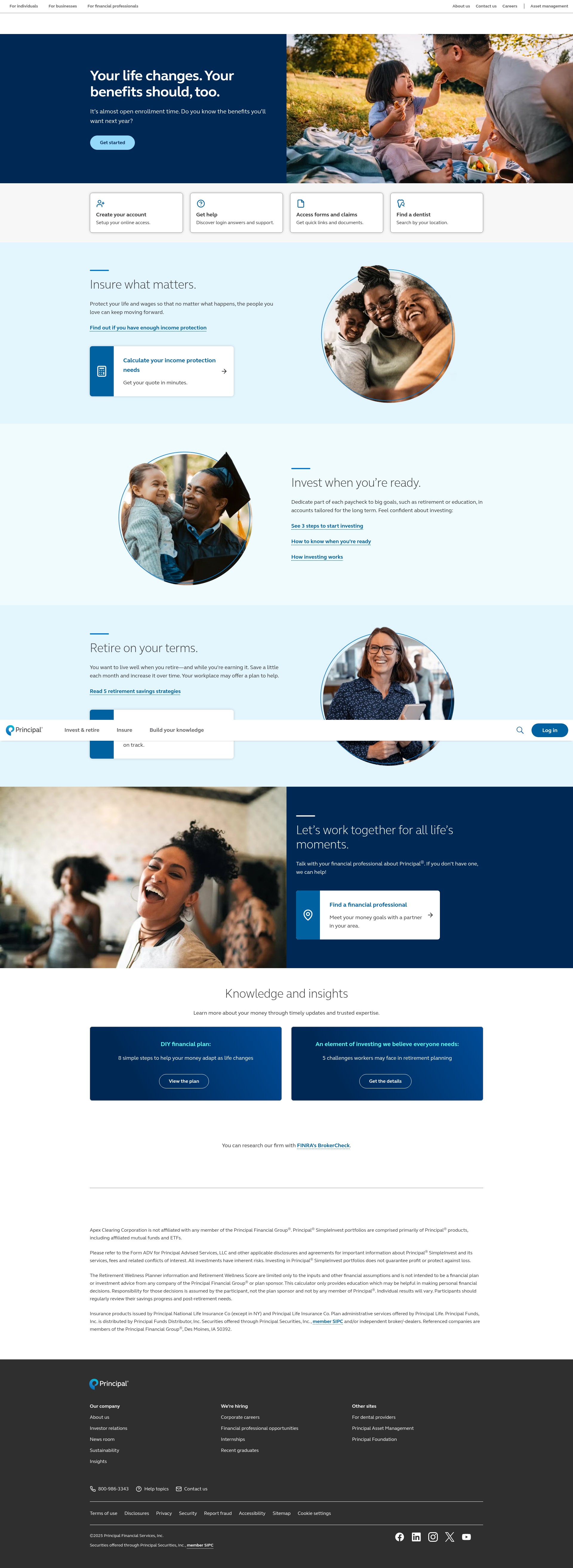 Screenshot of principal.com