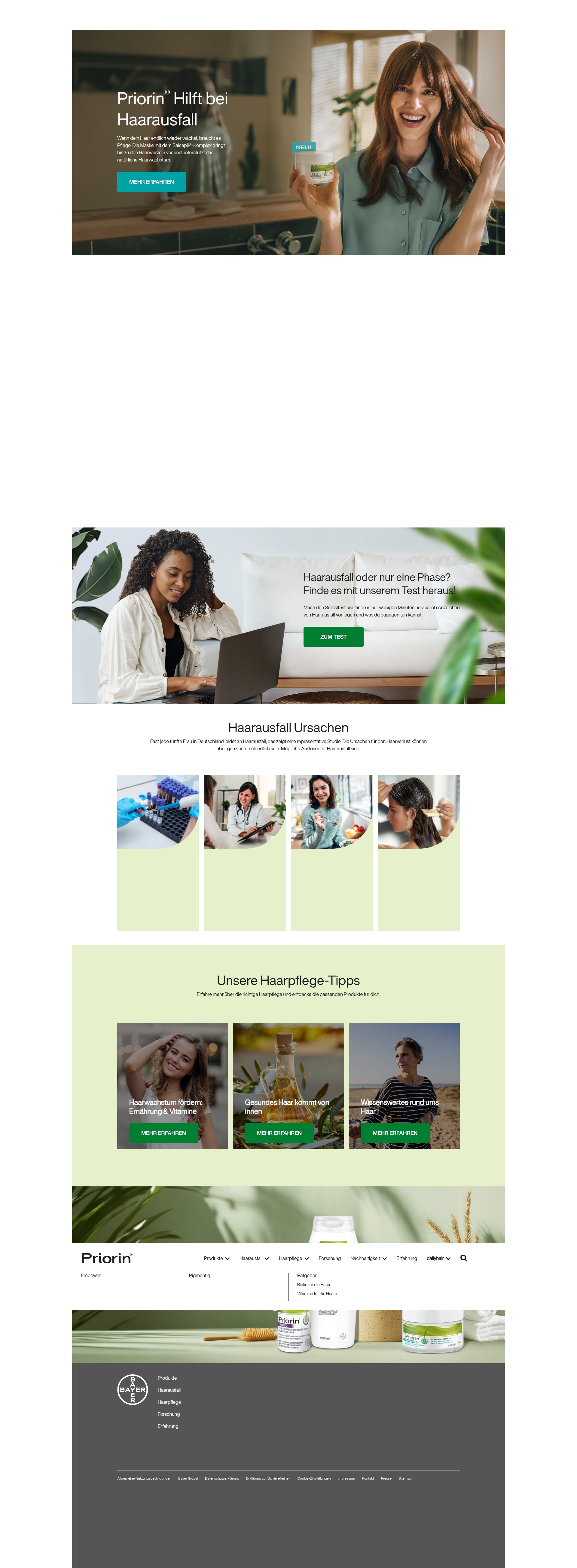 Screenshot of priorin.de