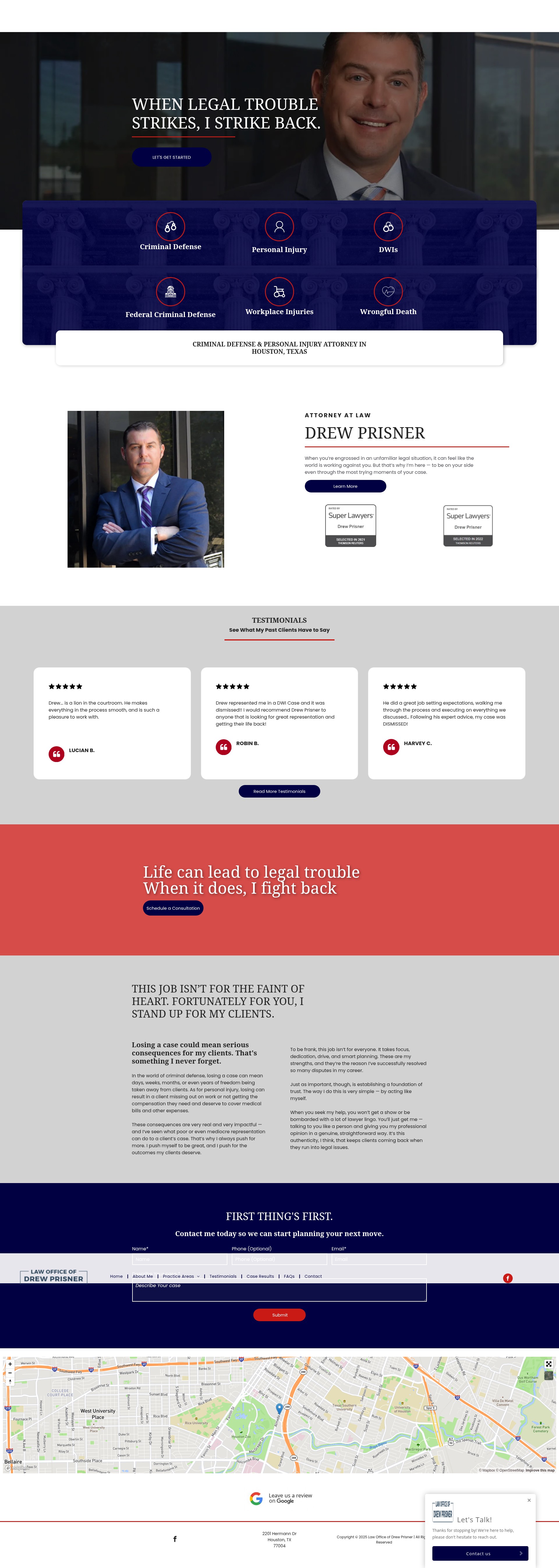 Screenshot of prisnerlaw.com
