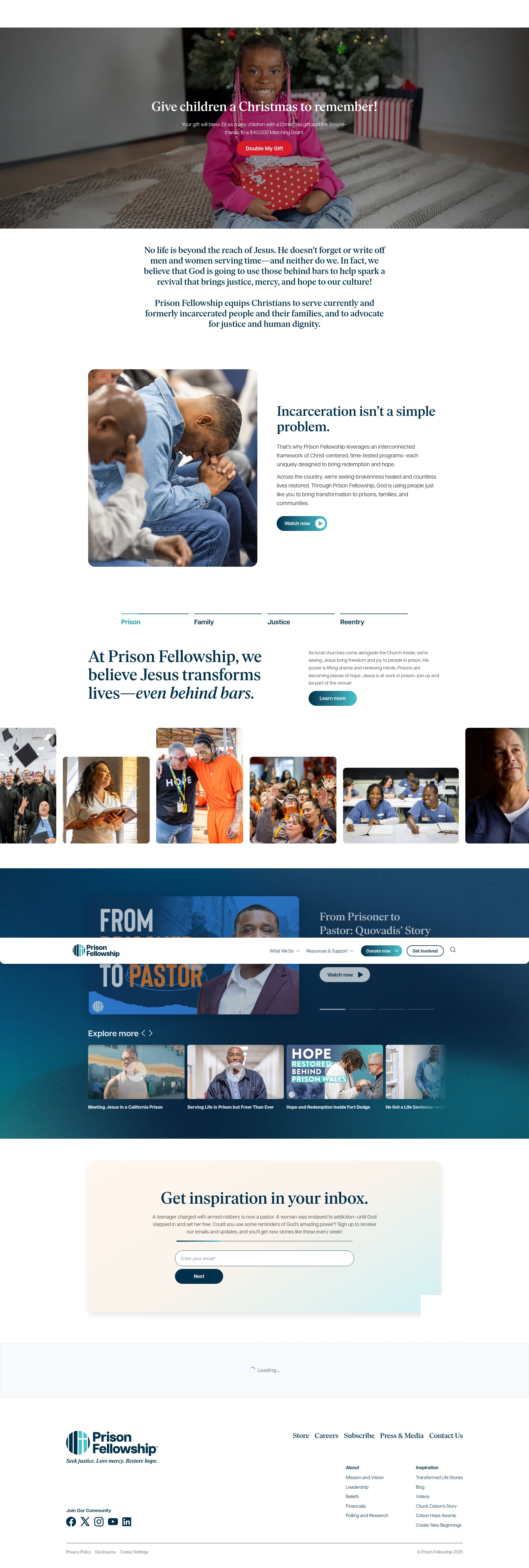 Screenshot of prisonfellowship.org
