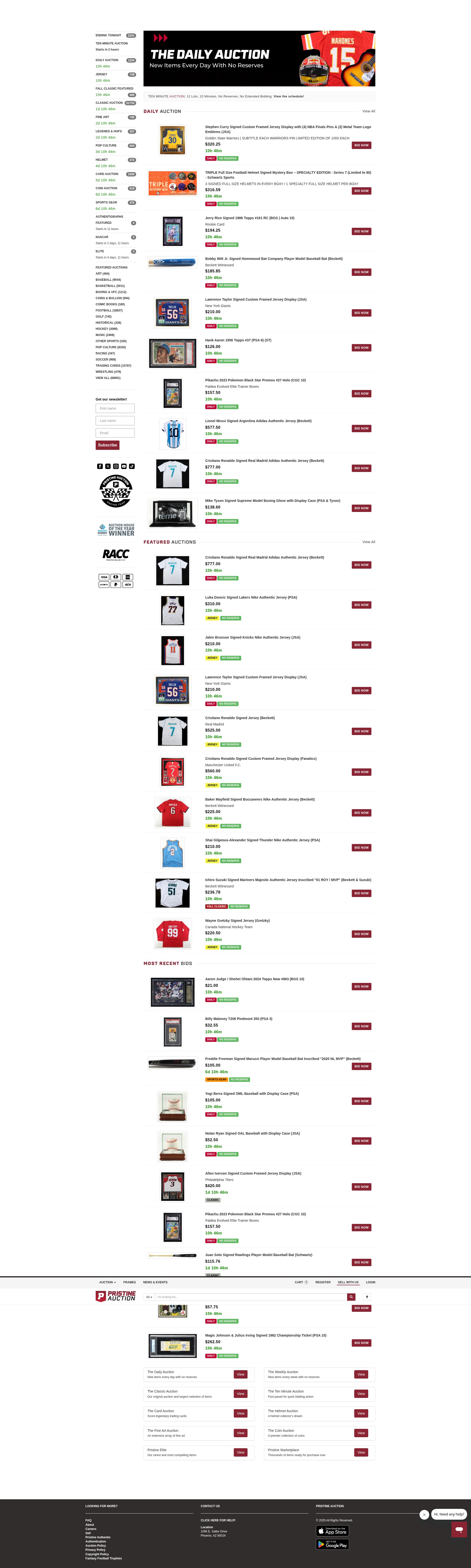 Screenshot of pristineauction.com