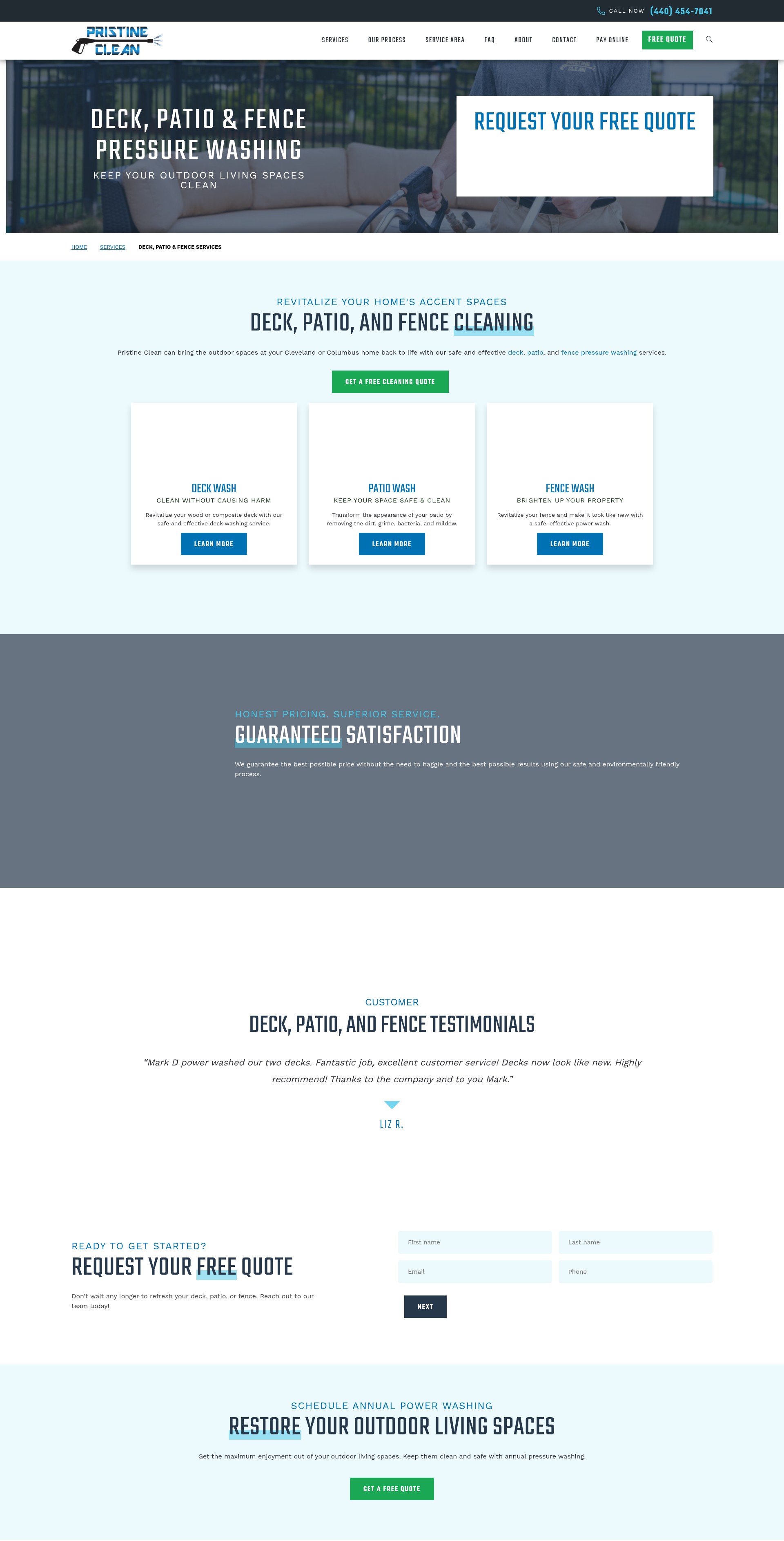 Screenshot of pristineclean.com