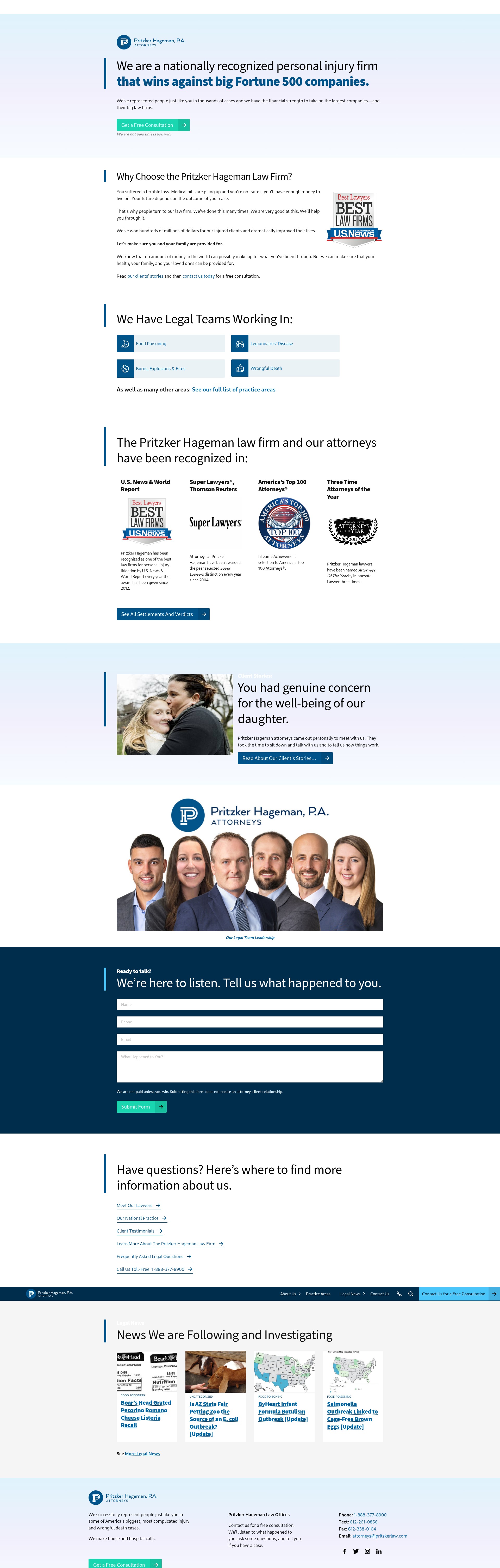 Screenshot of pritzkerlaw.com