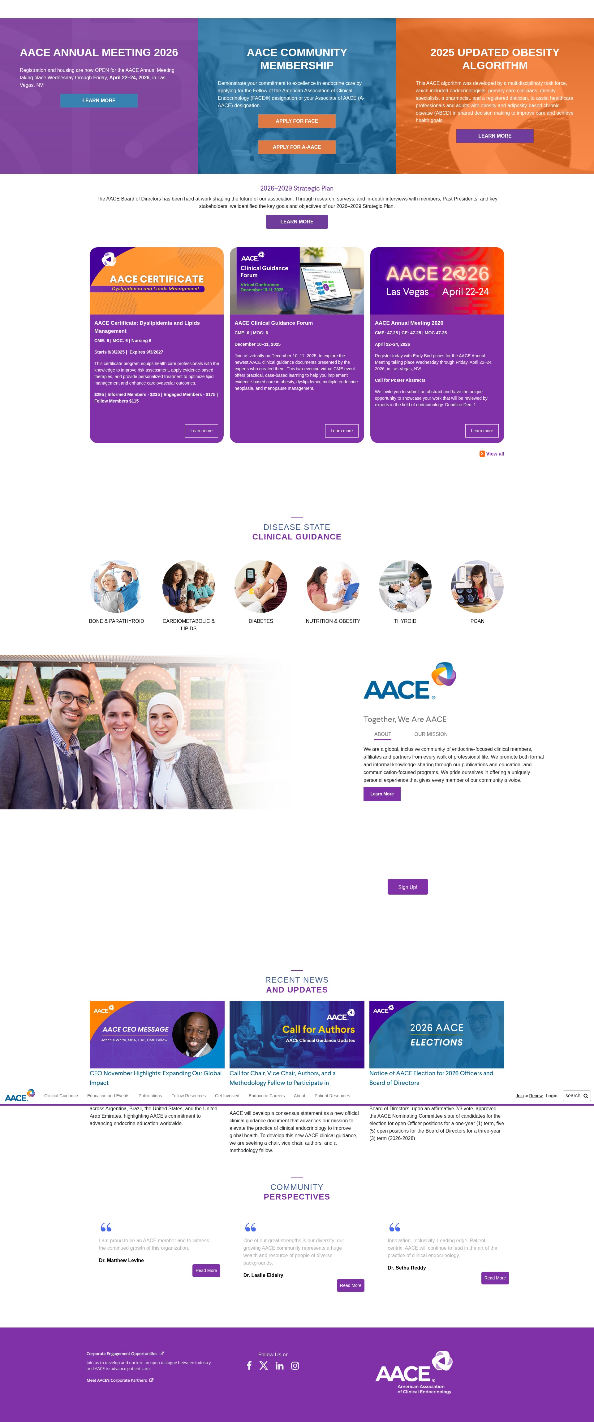 Screenshot of pro.aace.com