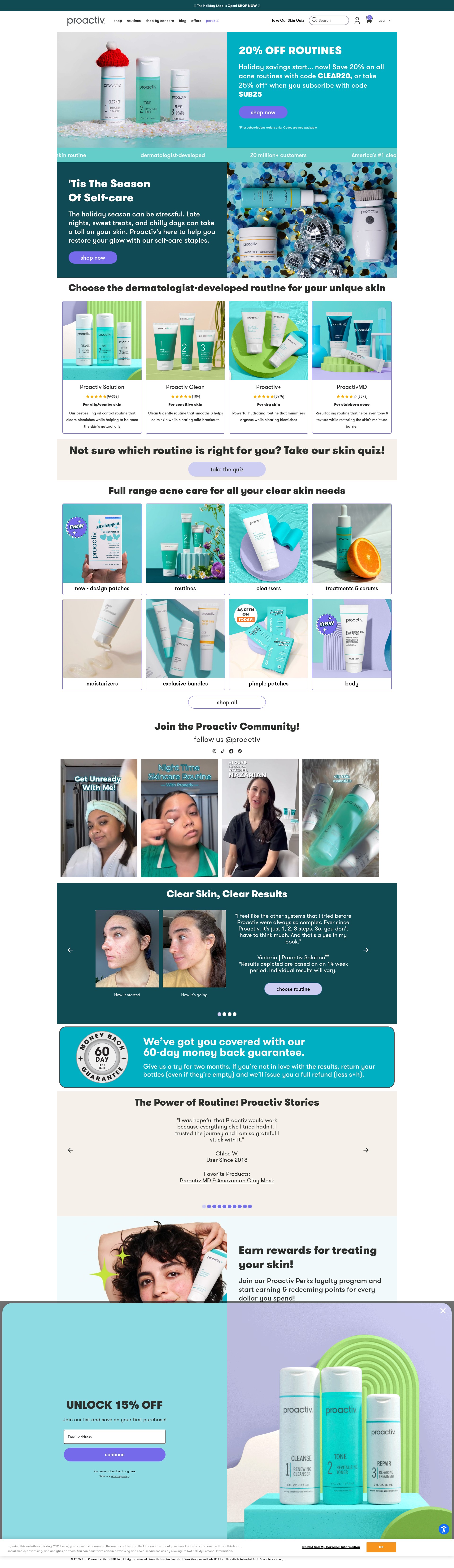 Screenshot of proactiv.com