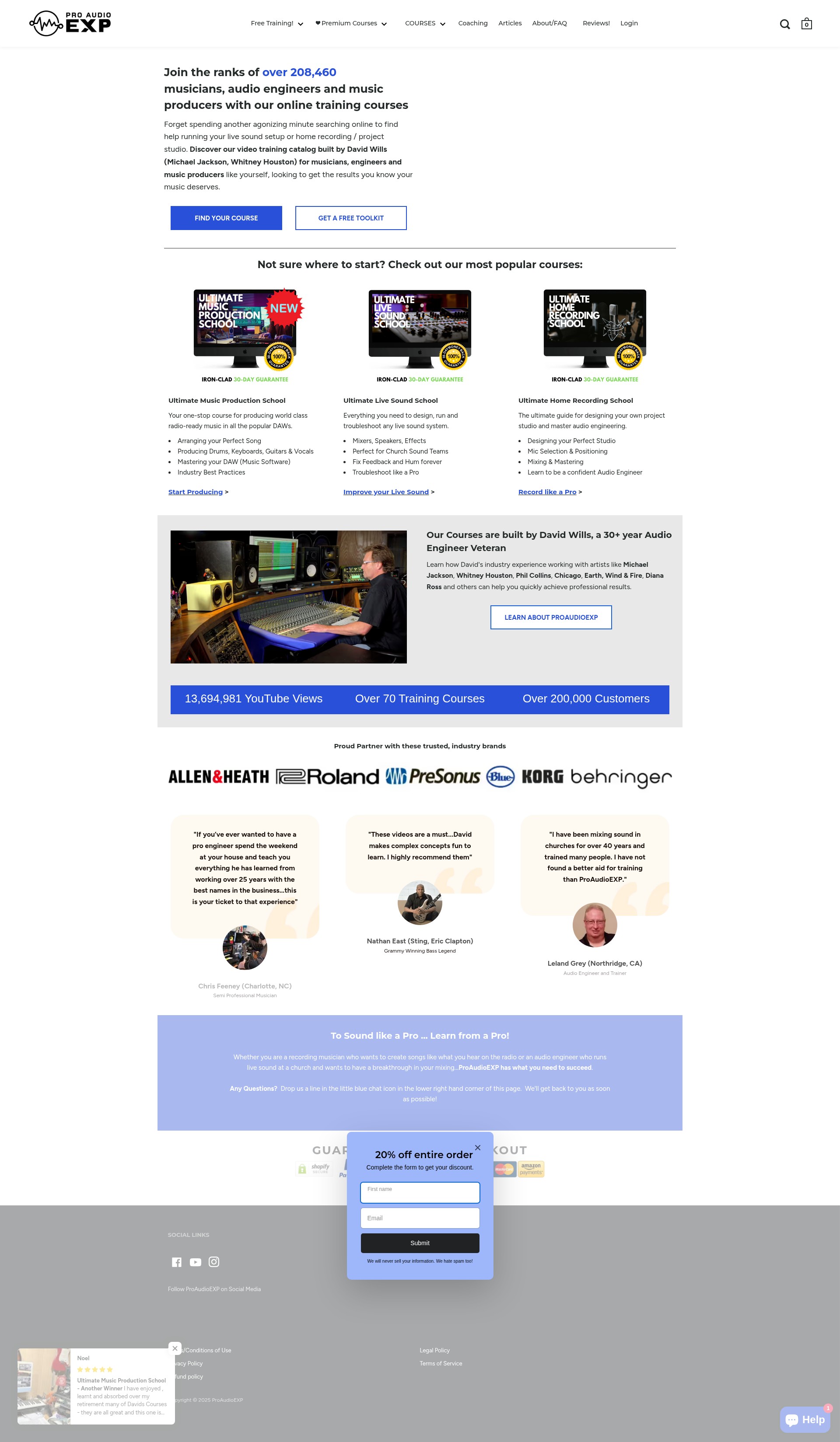 Screenshot of proaudioexp.com
