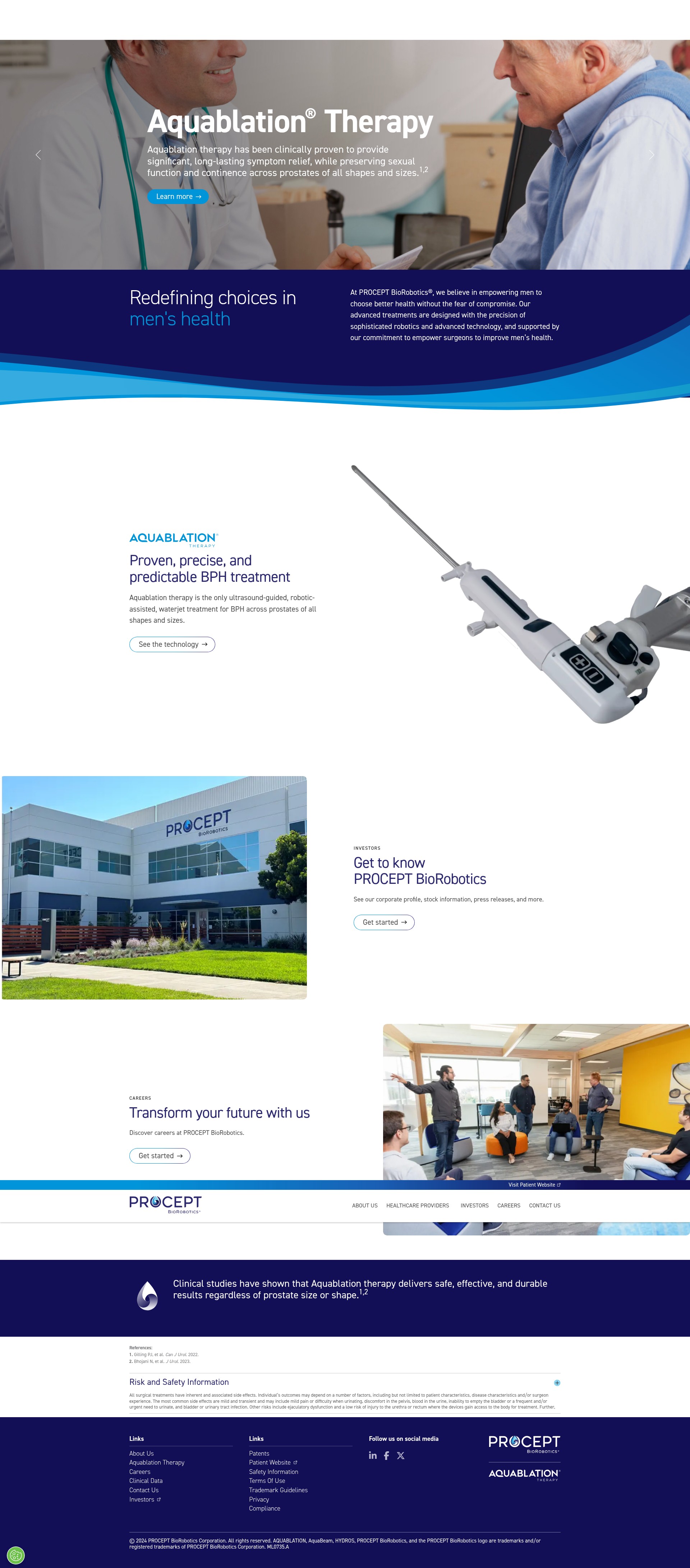 Screenshot of procept-biorobotics.com