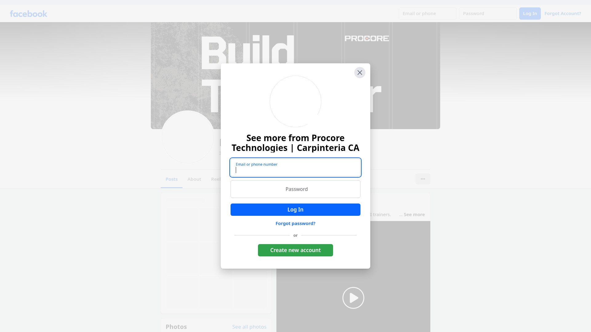 Screenshot of procore.com