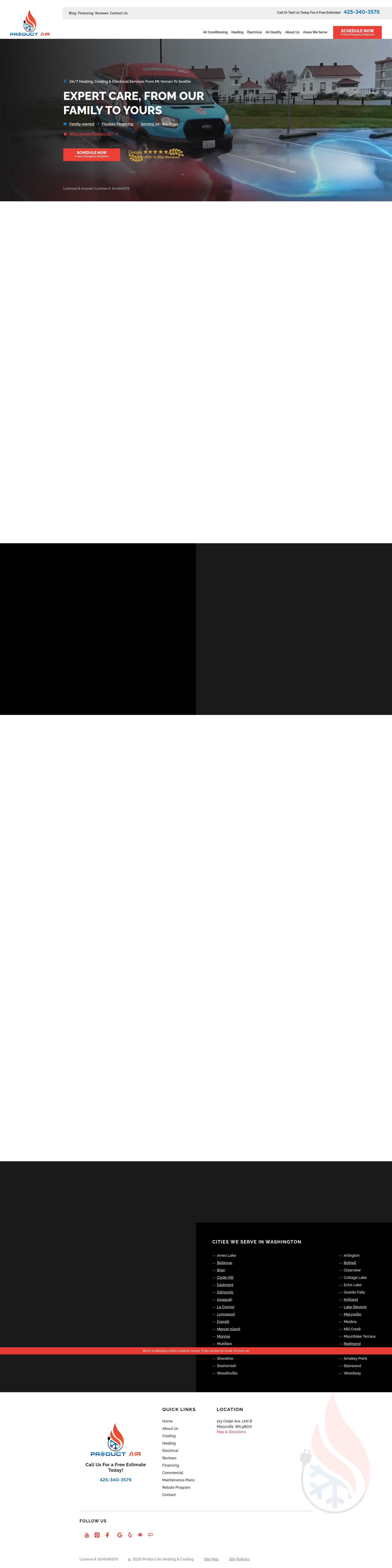 Screenshot of productairheating.com