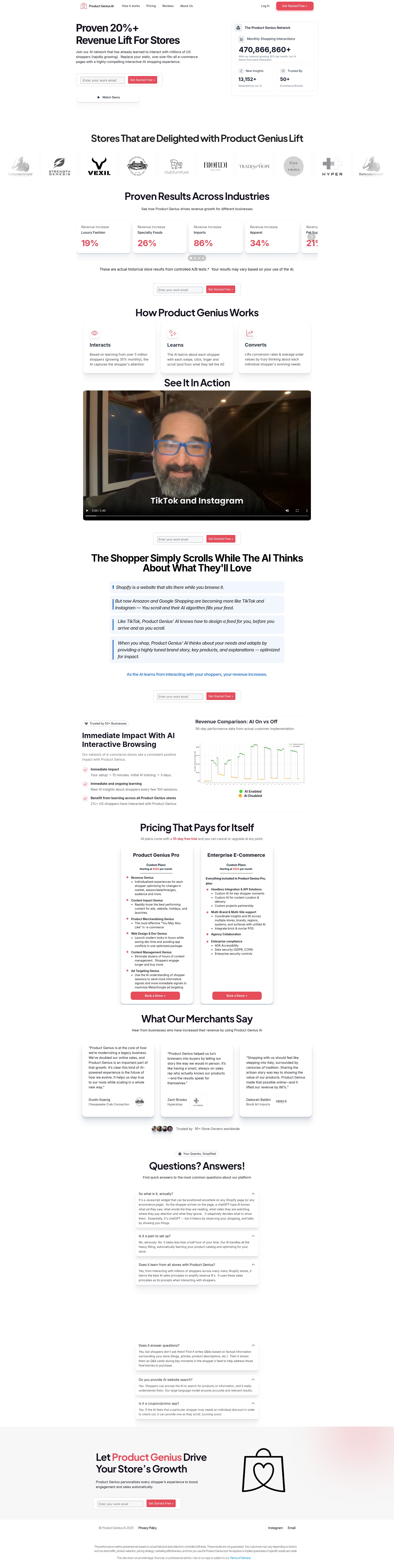 Screenshot of productgenius.ai