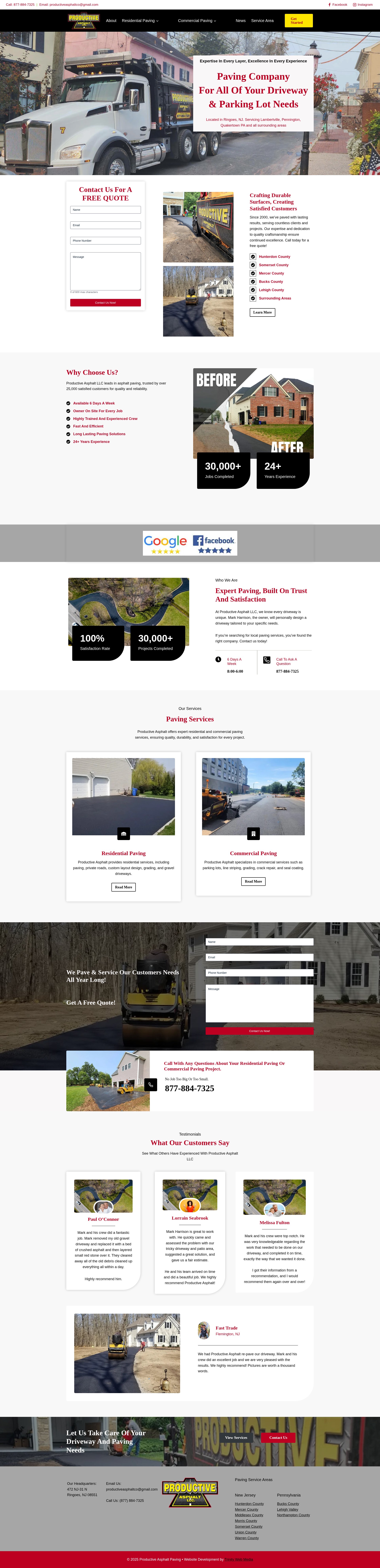Screenshot of productiveasphaltllc.com