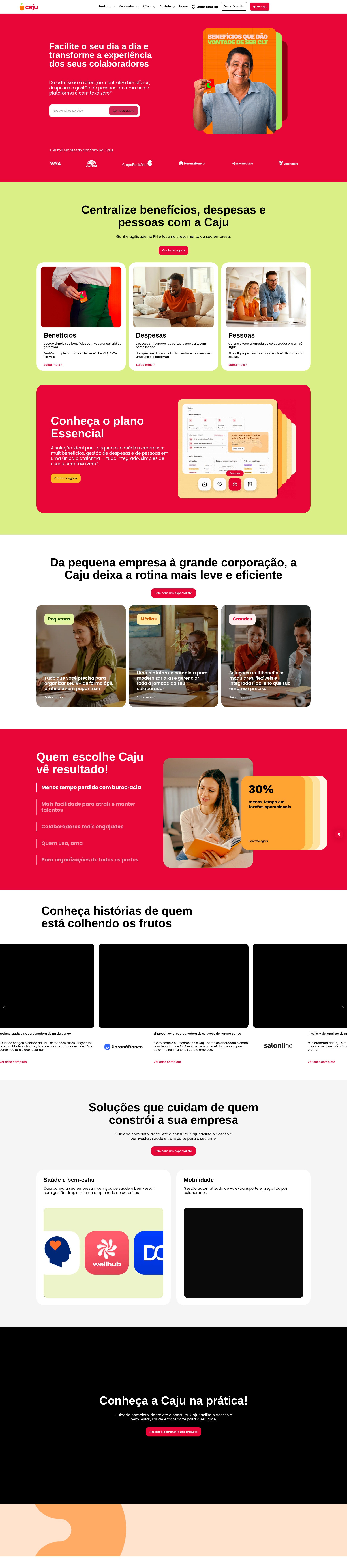 Screenshot of produtos.caju.com.br