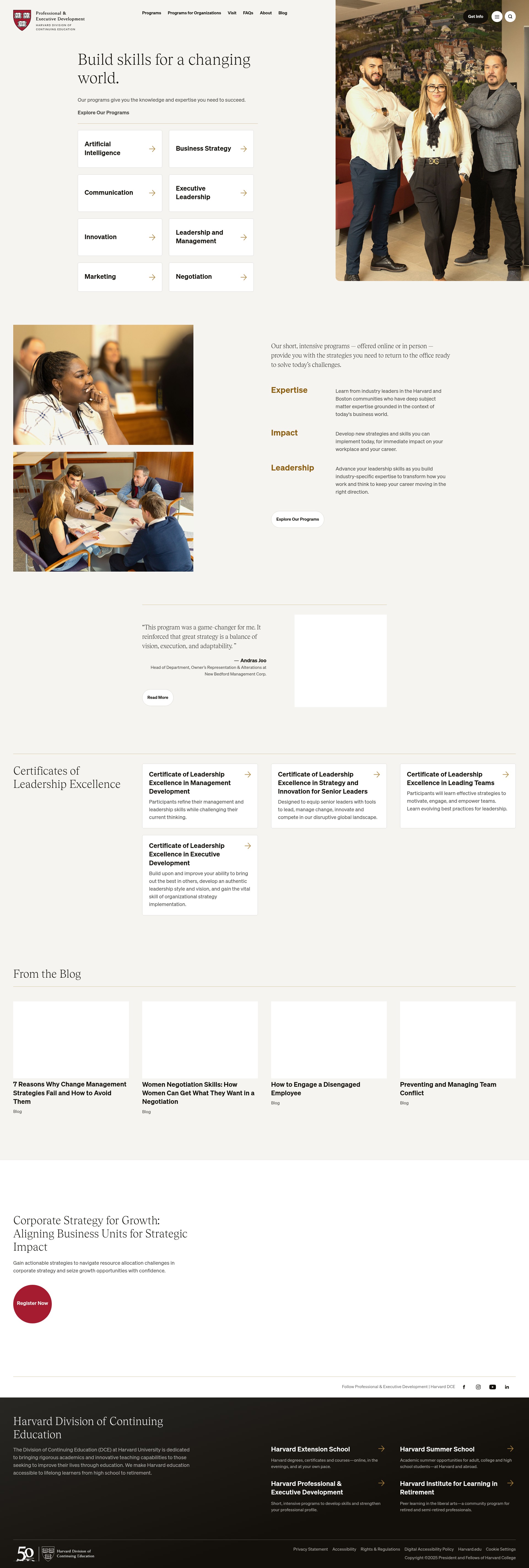 Screenshot of professional.dce.harvard.edu