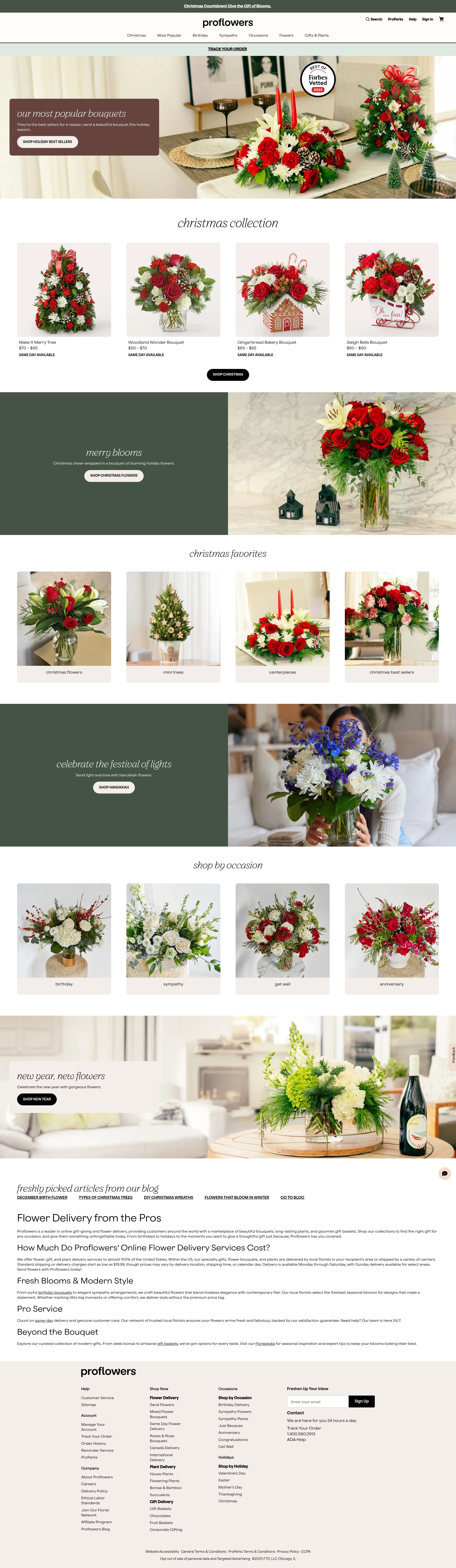 Screenshot of proflowers.com