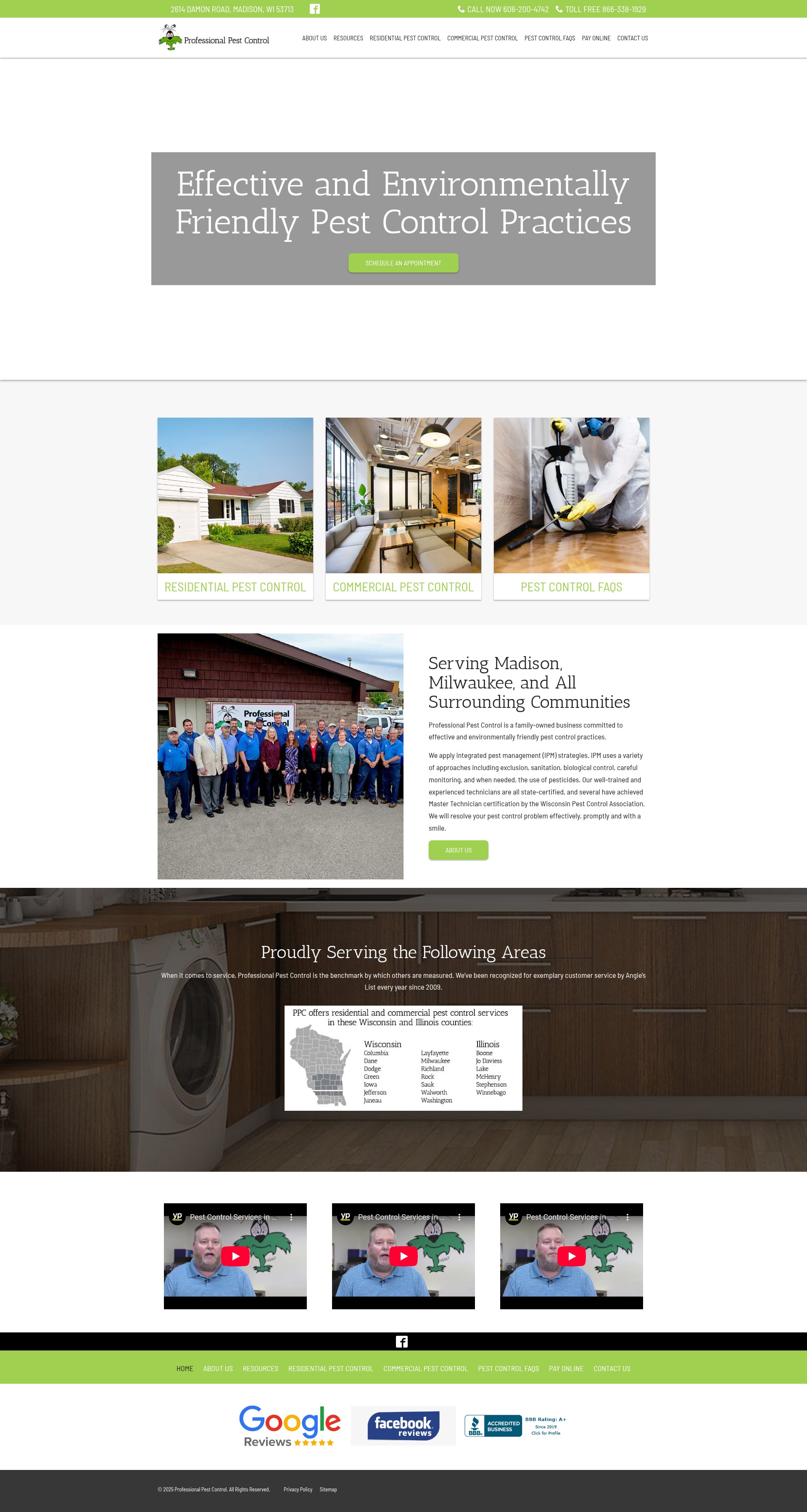 Screenshot of profpestcontrol.com