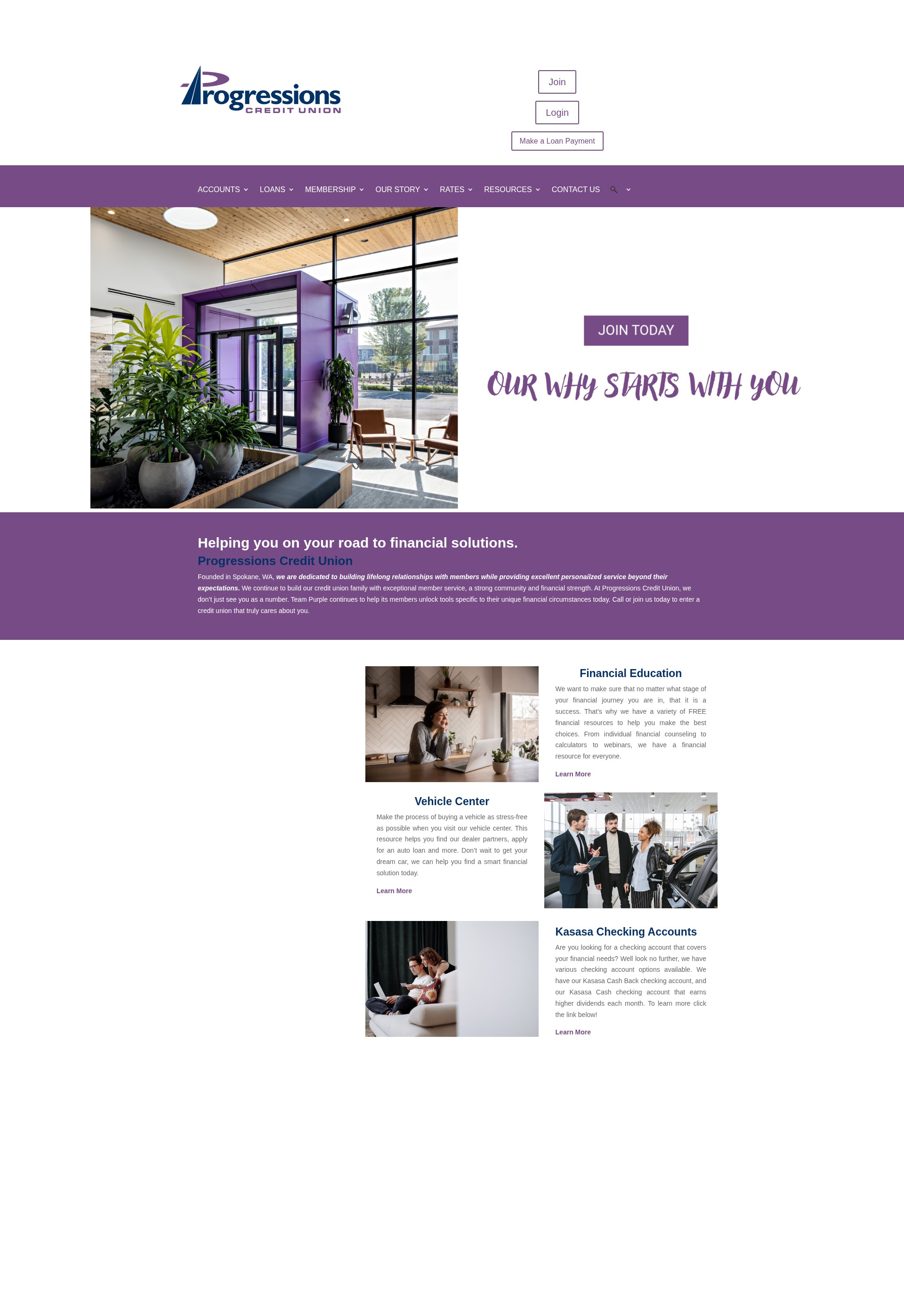 Screenshot of progressionscu.org