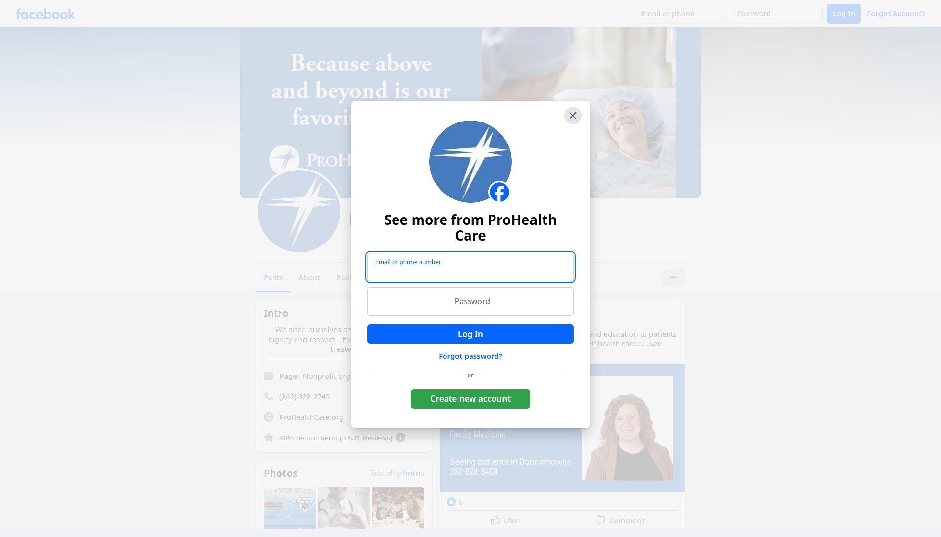 Screenshot of prohealthcare.org