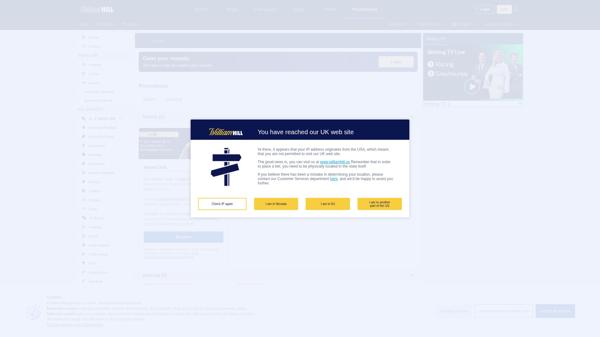 Screenshot of promotion.williamhill.com