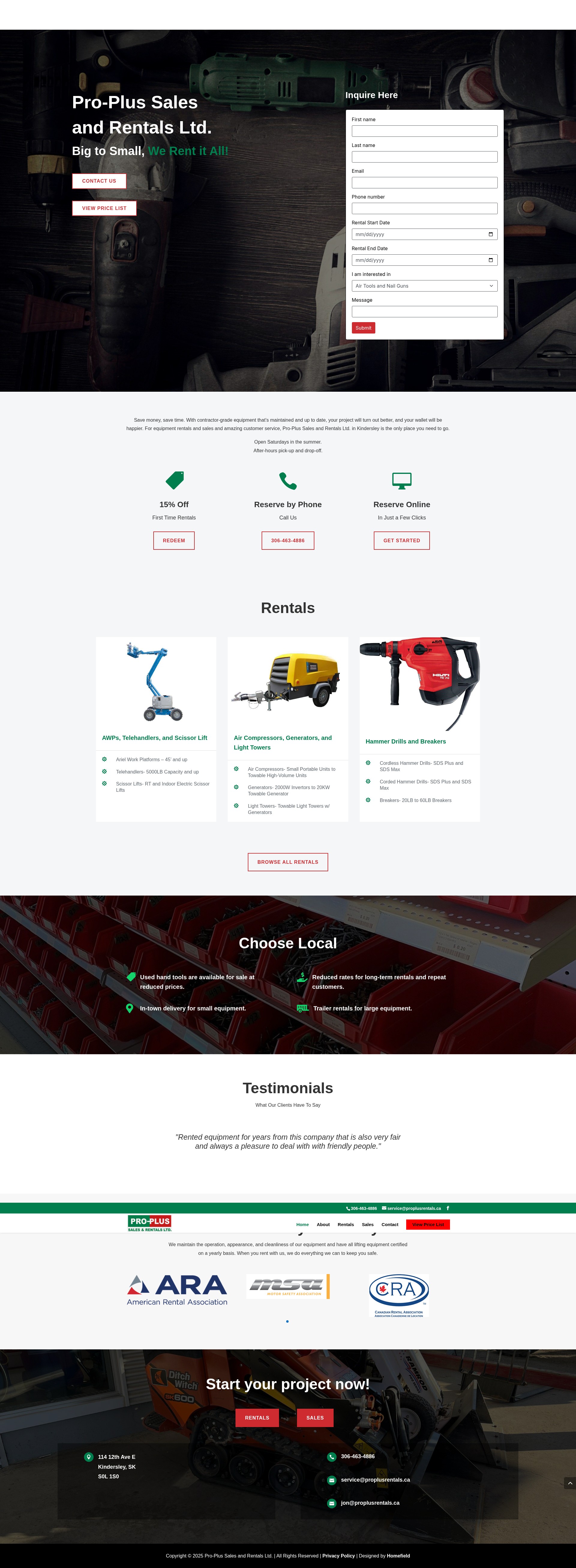 Screenshot of proplusrentals.ca