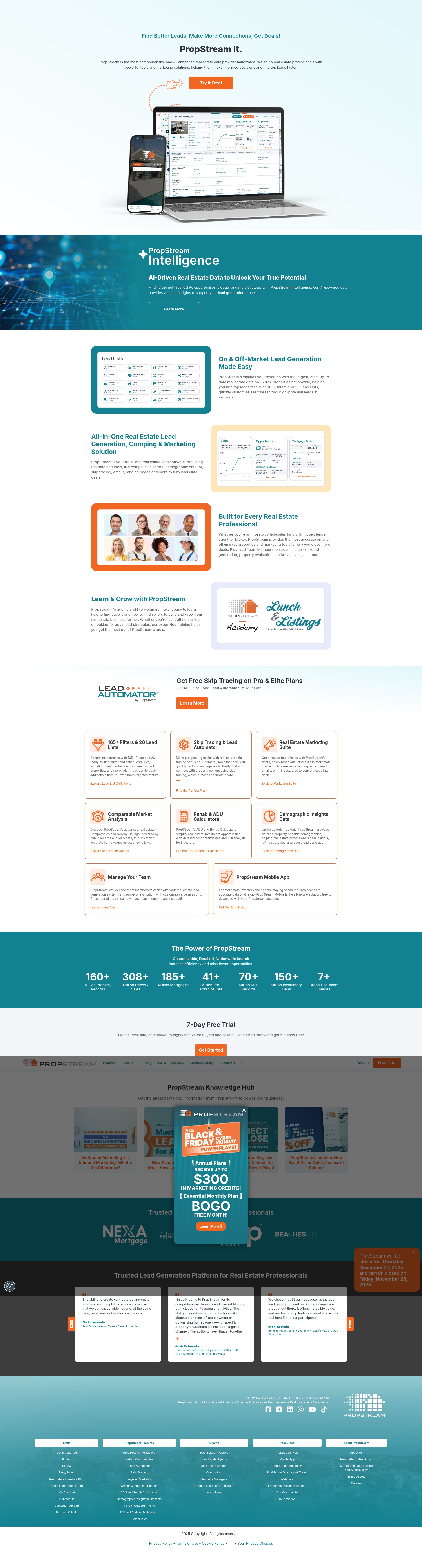 Screenshot of propstream.com